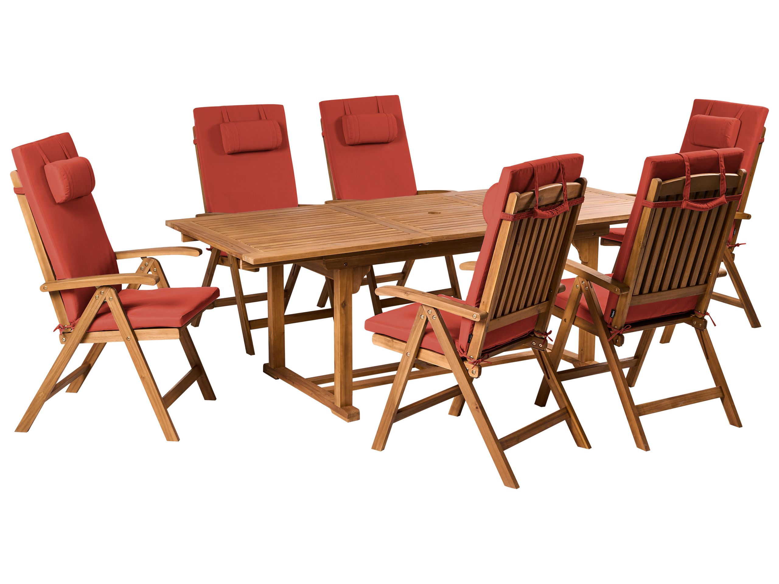 BREEZ 6 Seater Garden Dining Set - Red