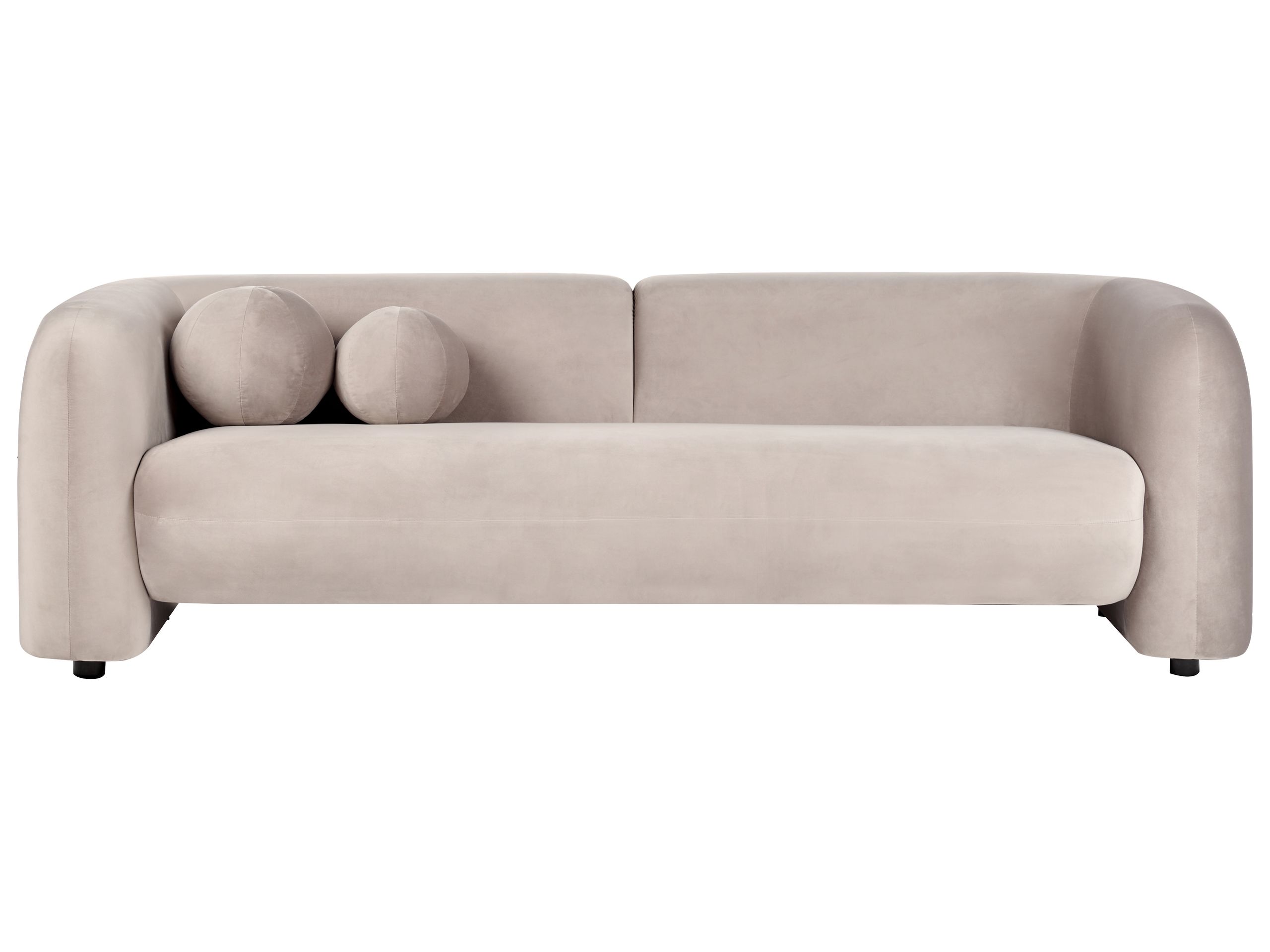 3 Seater Velvet Sofa Taupe LEIREN