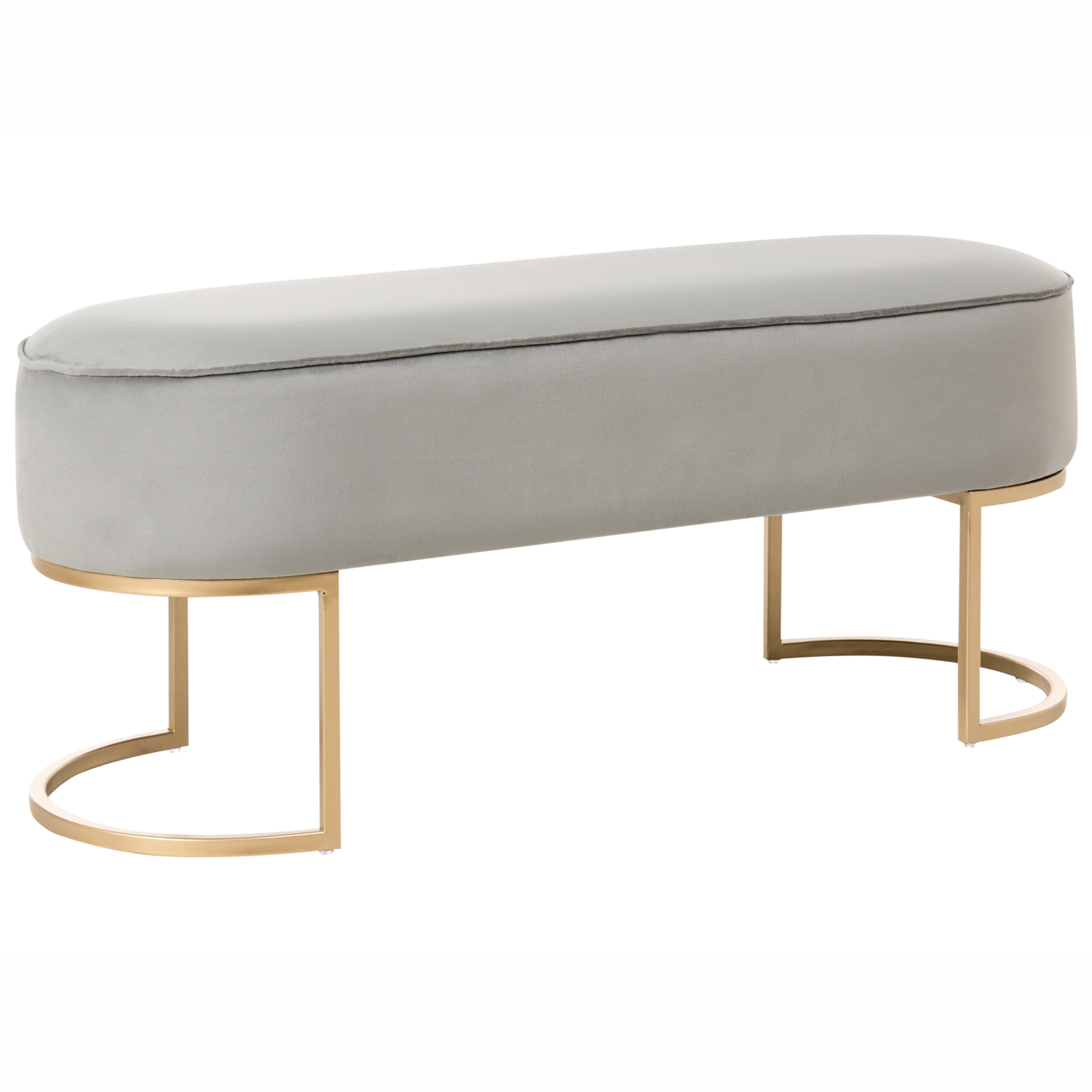 MARVELLETH Fabric Ottoman Bench - Light Grey
