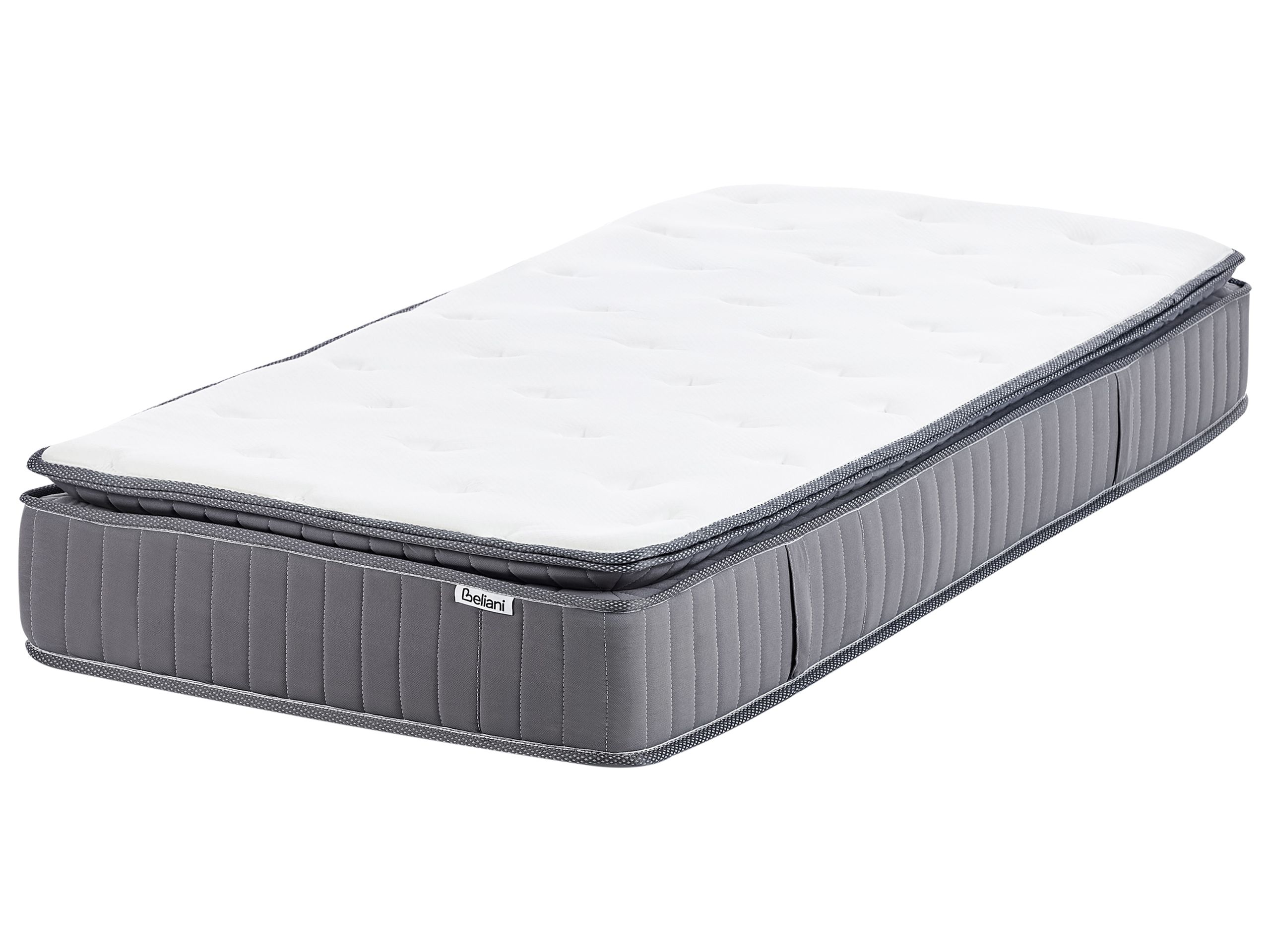 SAMREST Gel Memory Foam Pocket Spring Mattress Firm 90 x 200cm EU Single - White with Grey