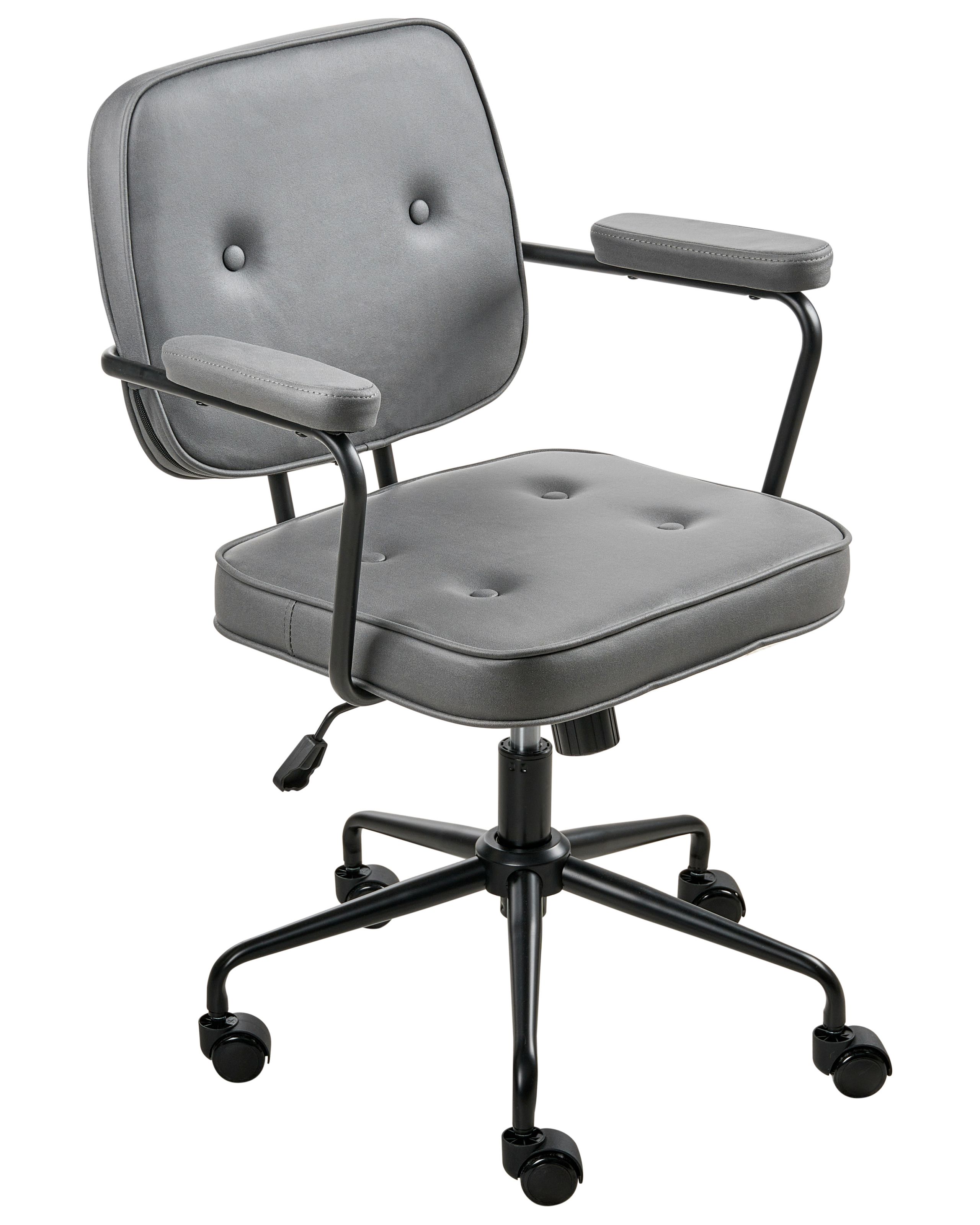 KELDMERE Velvet Office Desk Chair - Grey