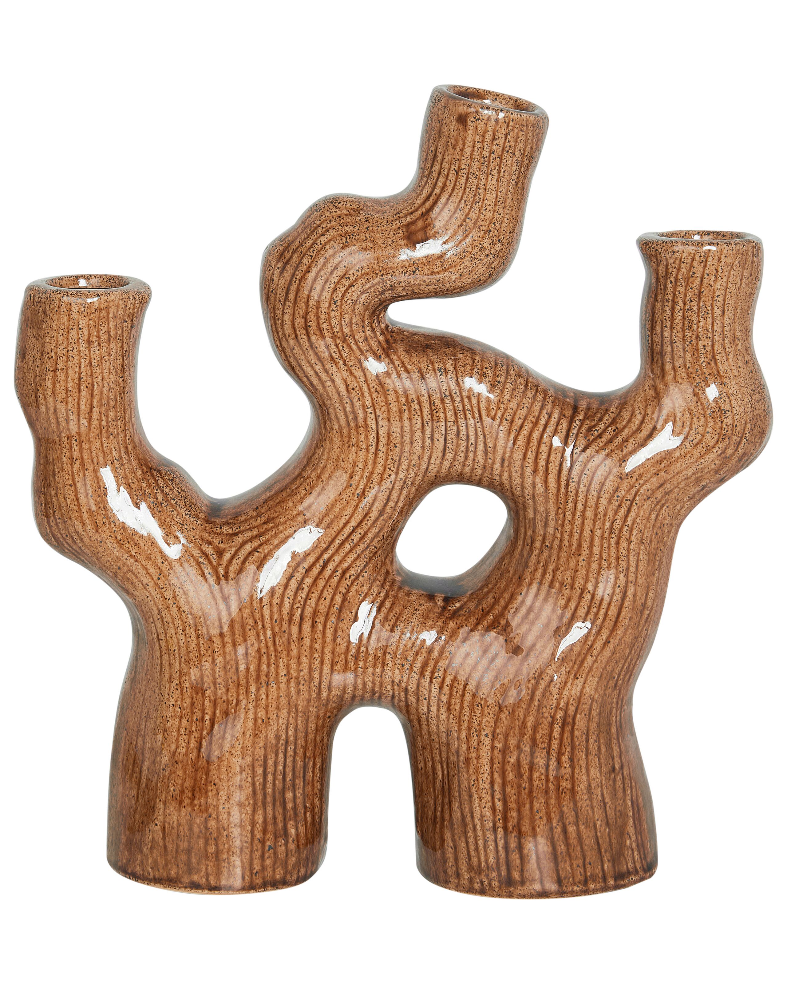 Flower Vase BARBUS Stoneware 31 cm Brown