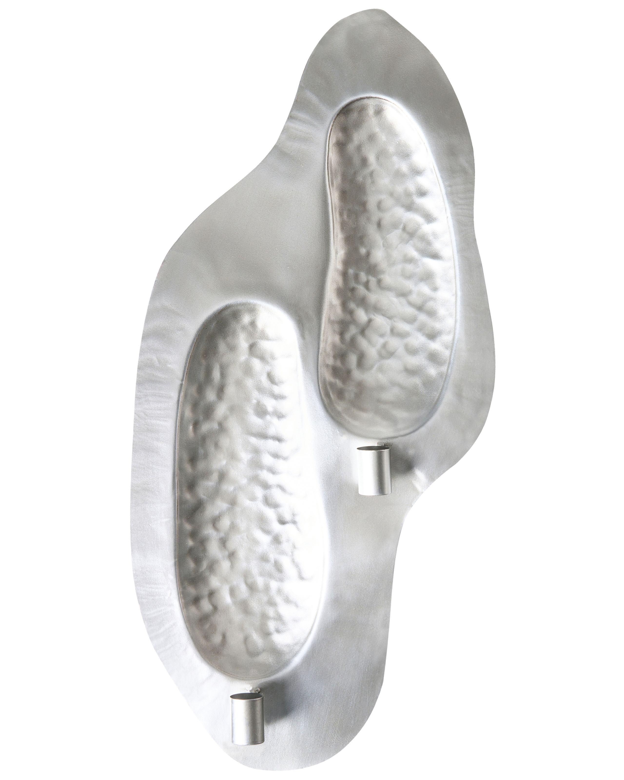 PHNICEE Wall Candle Holder Metal 60 cm Silver