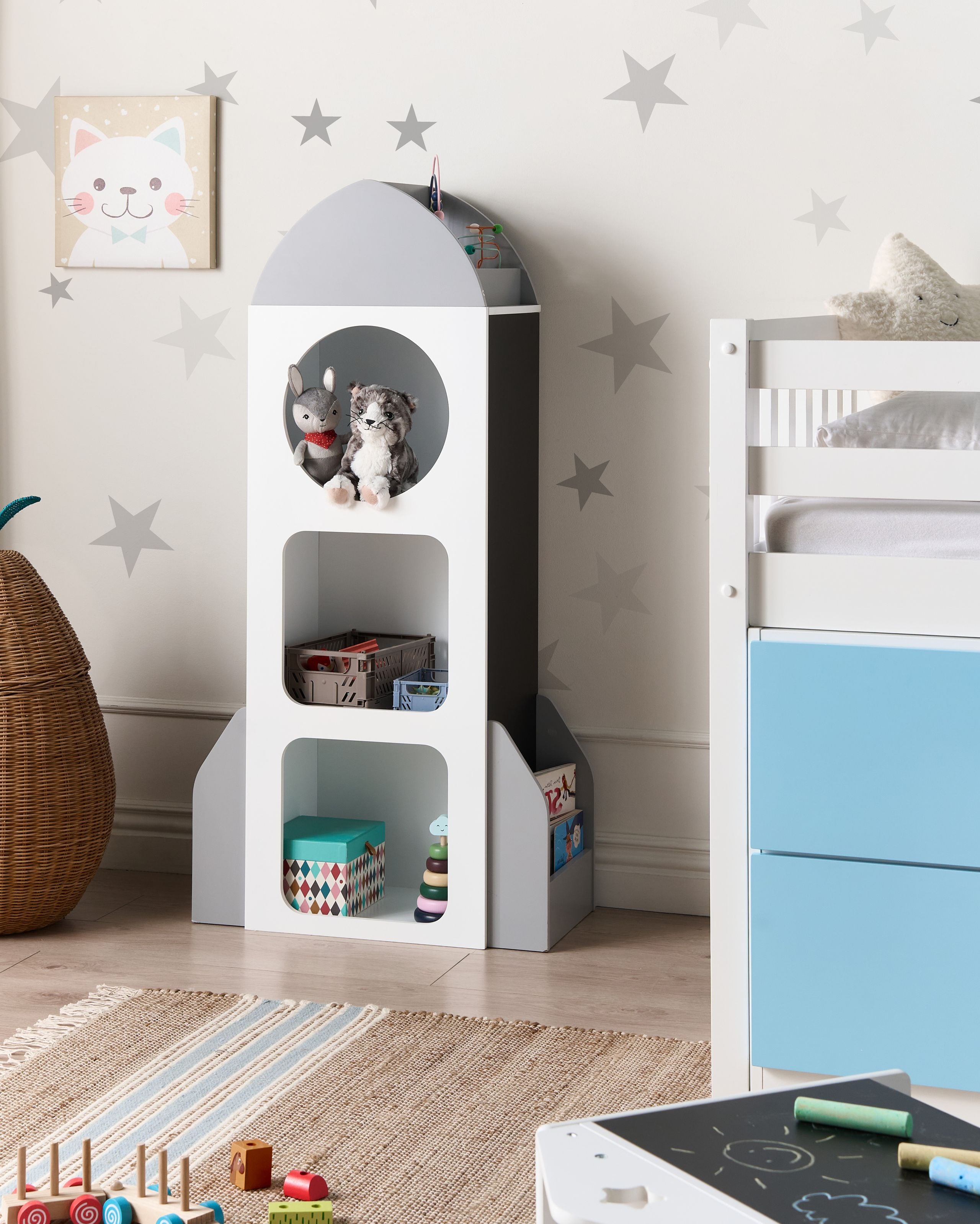 QORVANE Shelving Bookcase - White