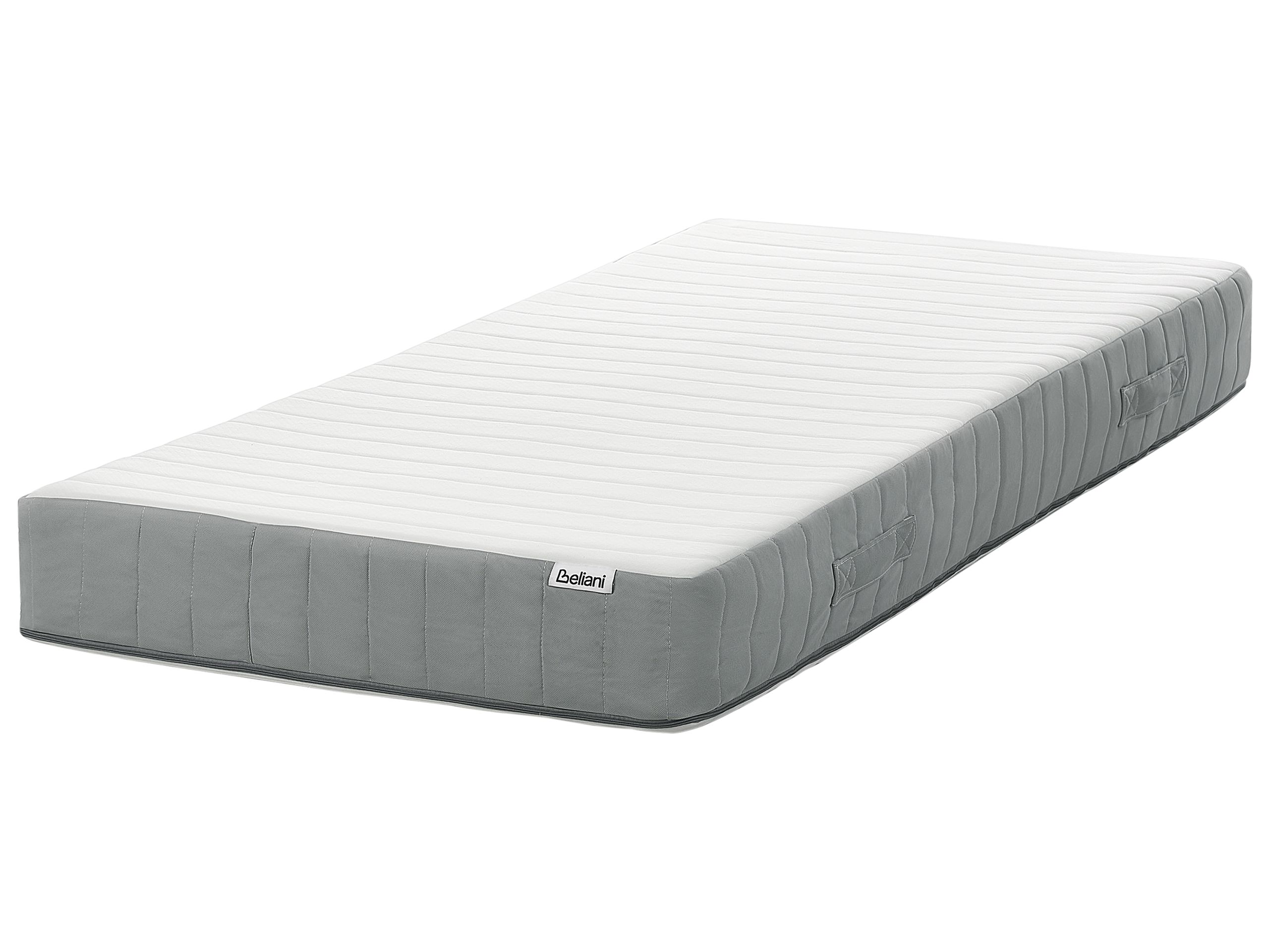 FUSHY Memory Foam Pocket Spring Mattress Firm 90 x 200cm EU Single - White with Grey