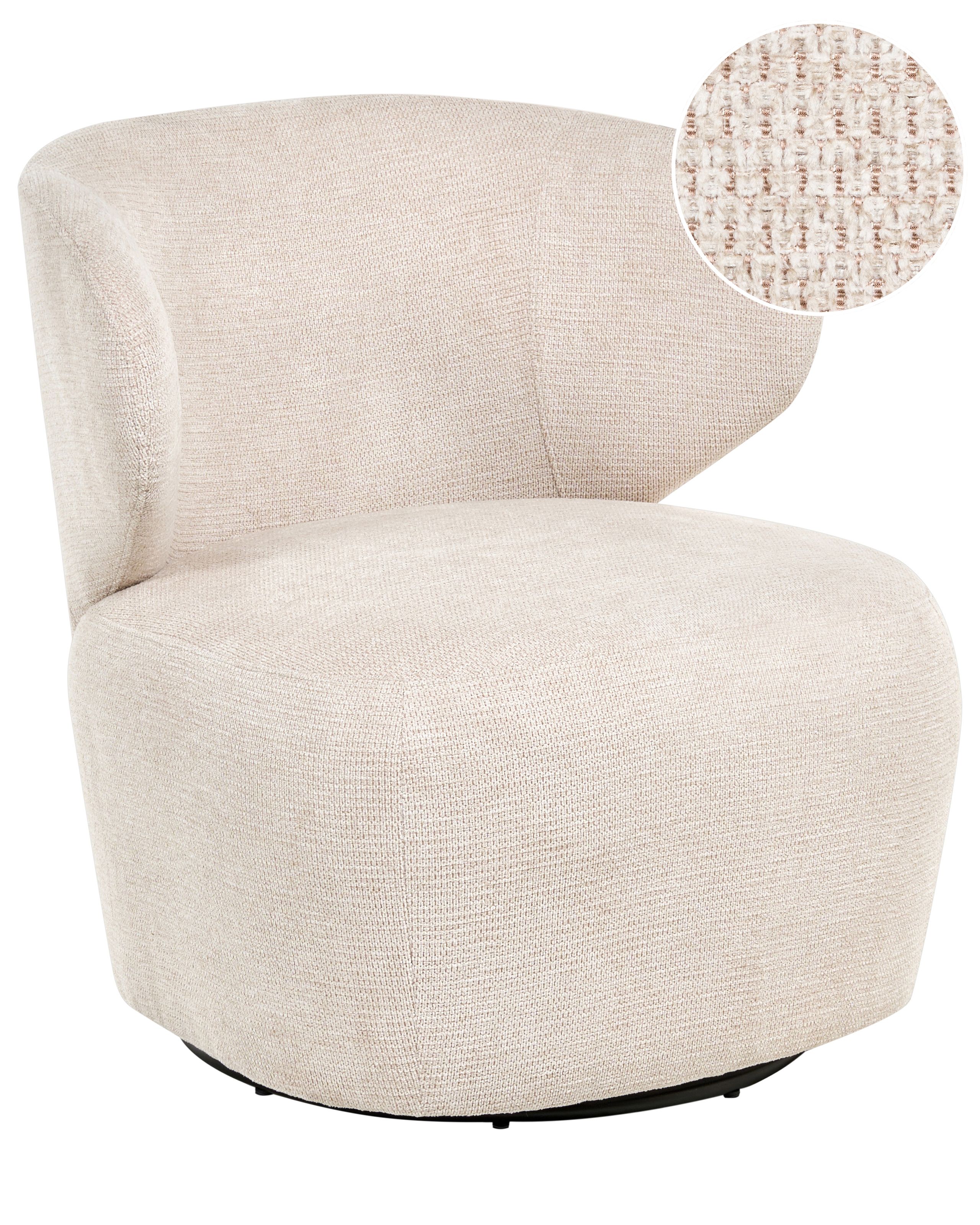 WINBOROUGH Fabric Swivel Armchair - Beige