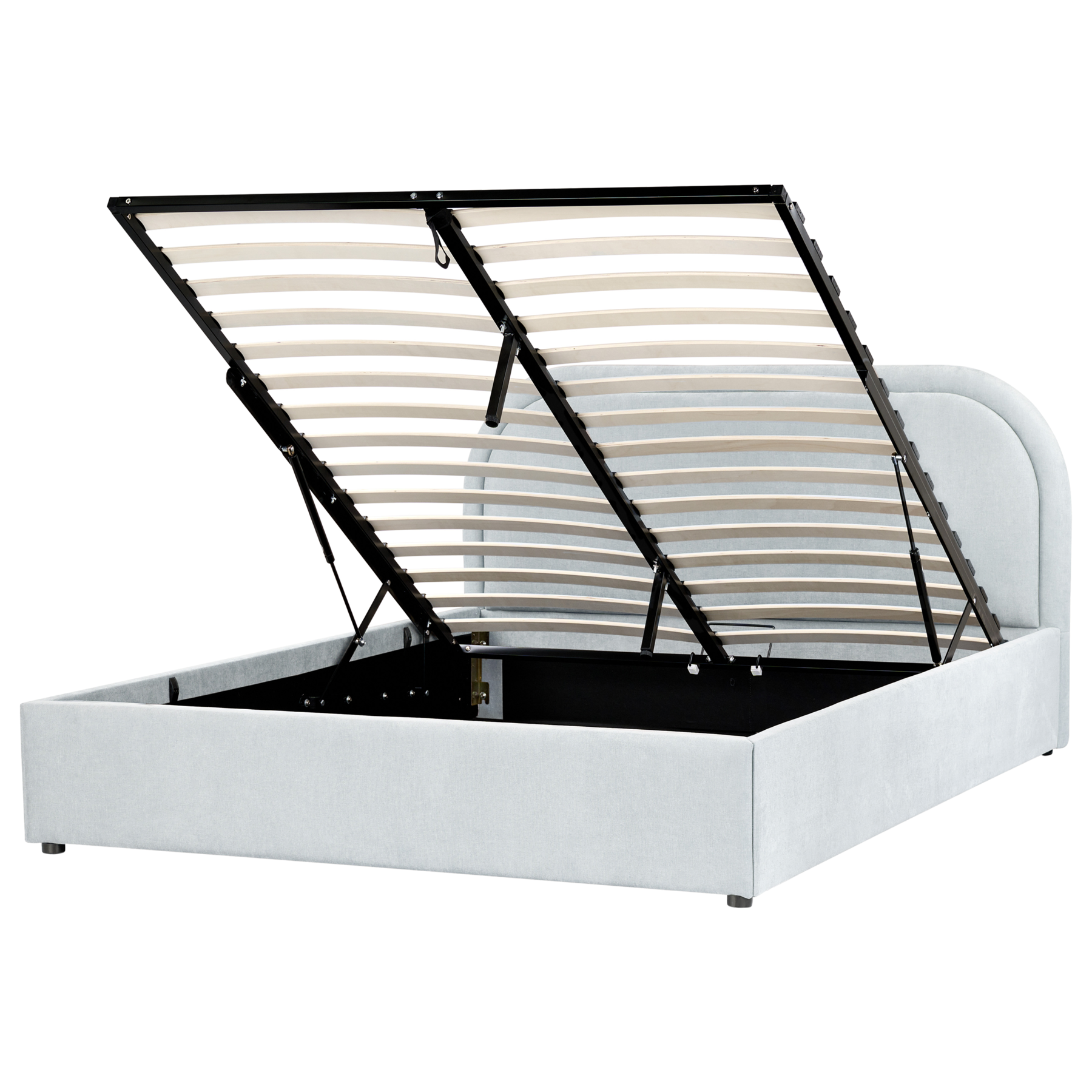 DUILLEN Double Fabric Ottoman Storage Bedframe - Light Blue