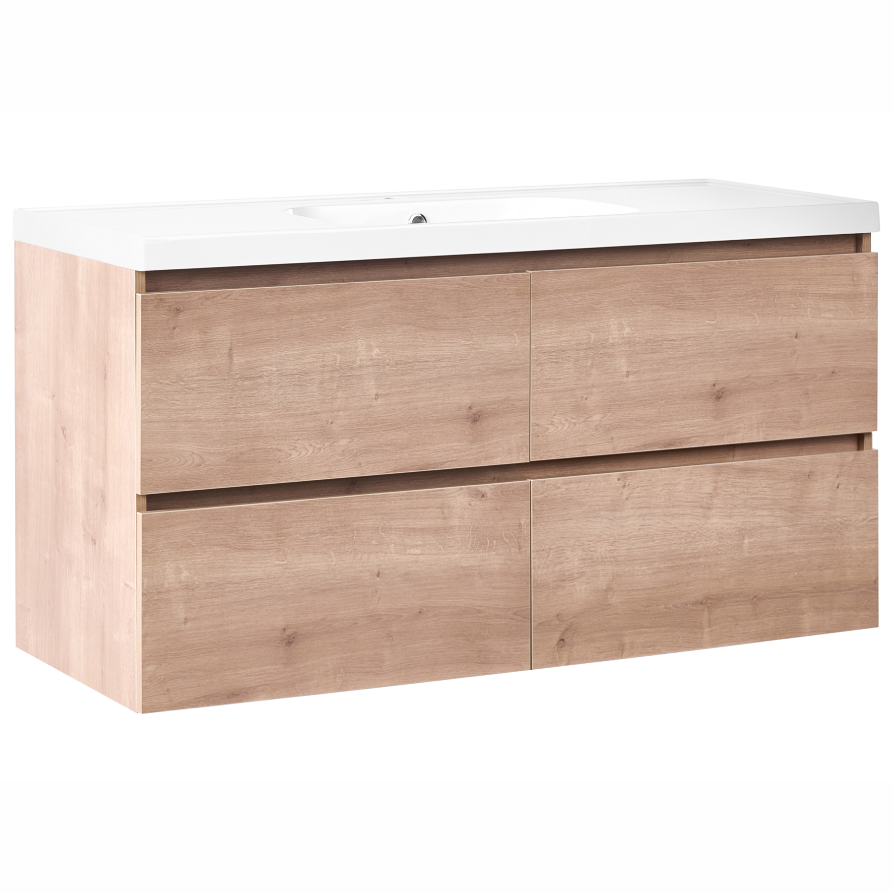 RAVELLETH Wall Mounted Bathroom Vanity with Basin Light Brown - 120cm