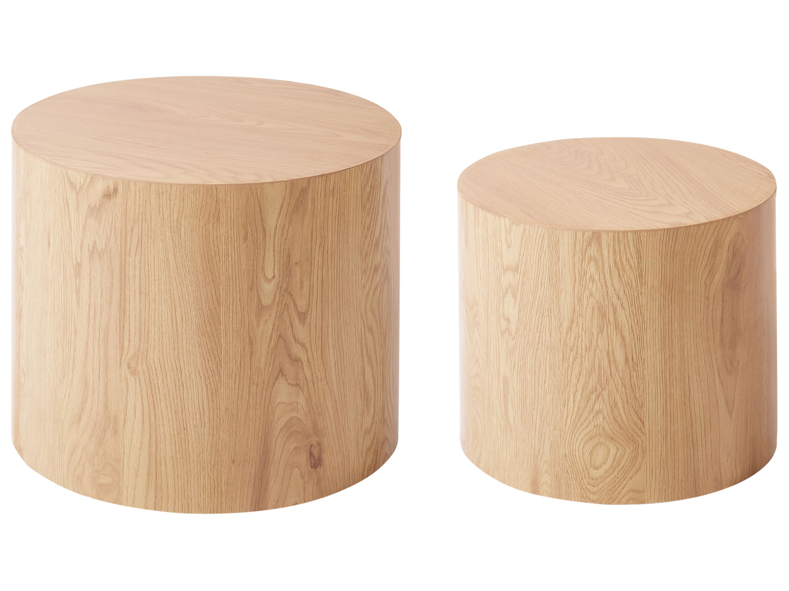 Set of 2 Coffee Tables Light Wood MANTI