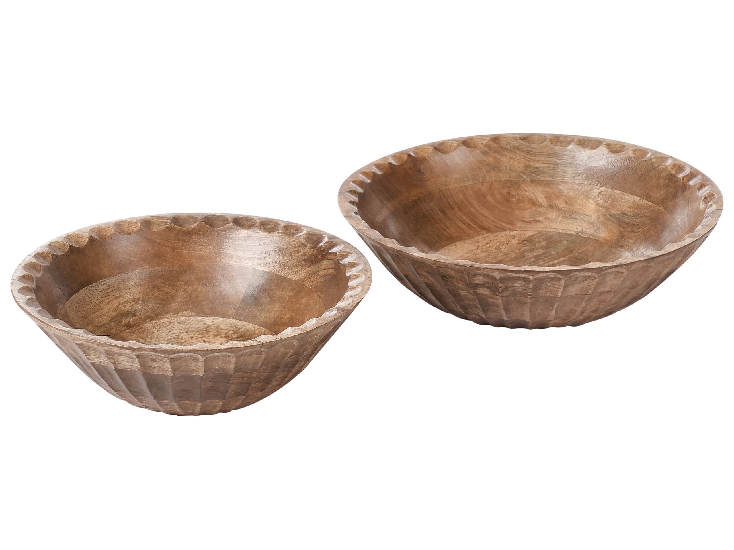 FAIRHURST Mango Wood Set of 2 Bowls - Light Brown