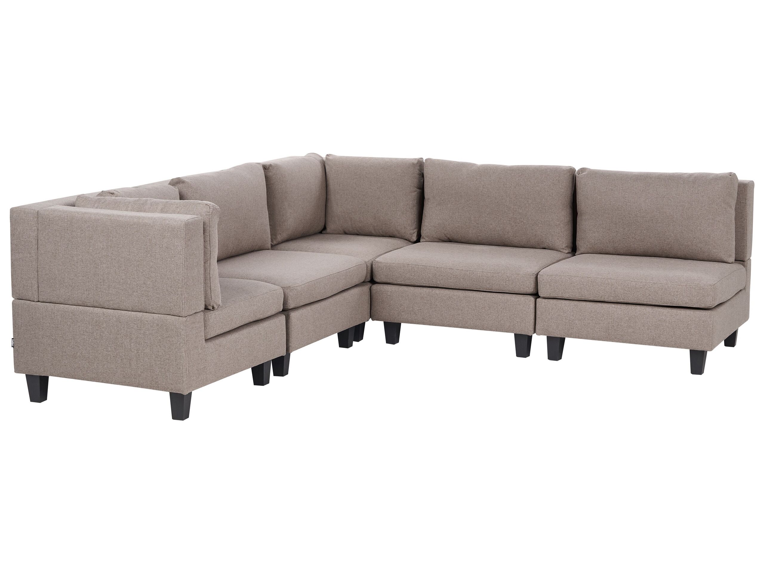 5-Seater Right Hand Modular Corner Sofa Brown UNSTAD