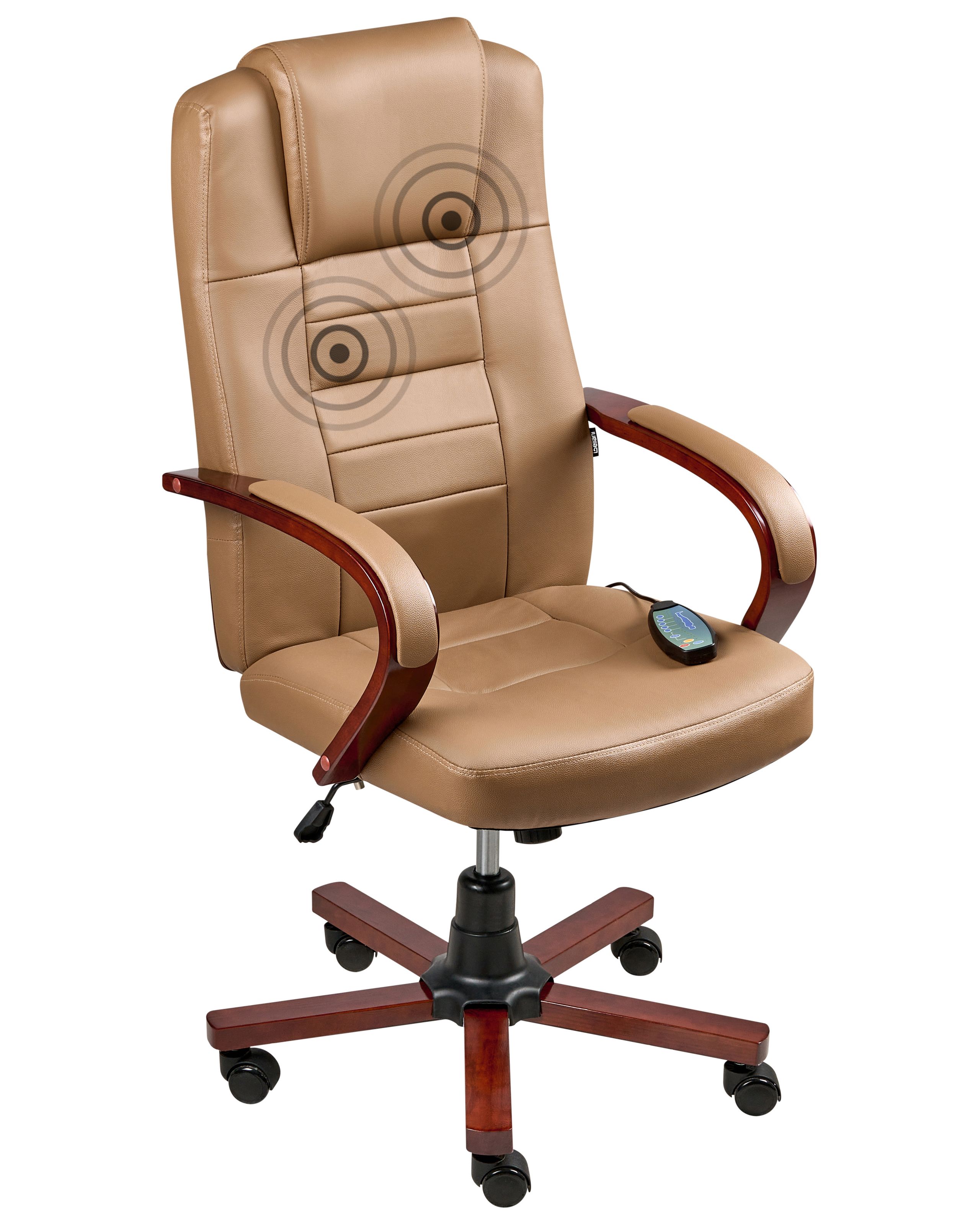 LENTONLEIGH Leather Massage Chair with Heating - Light Brown