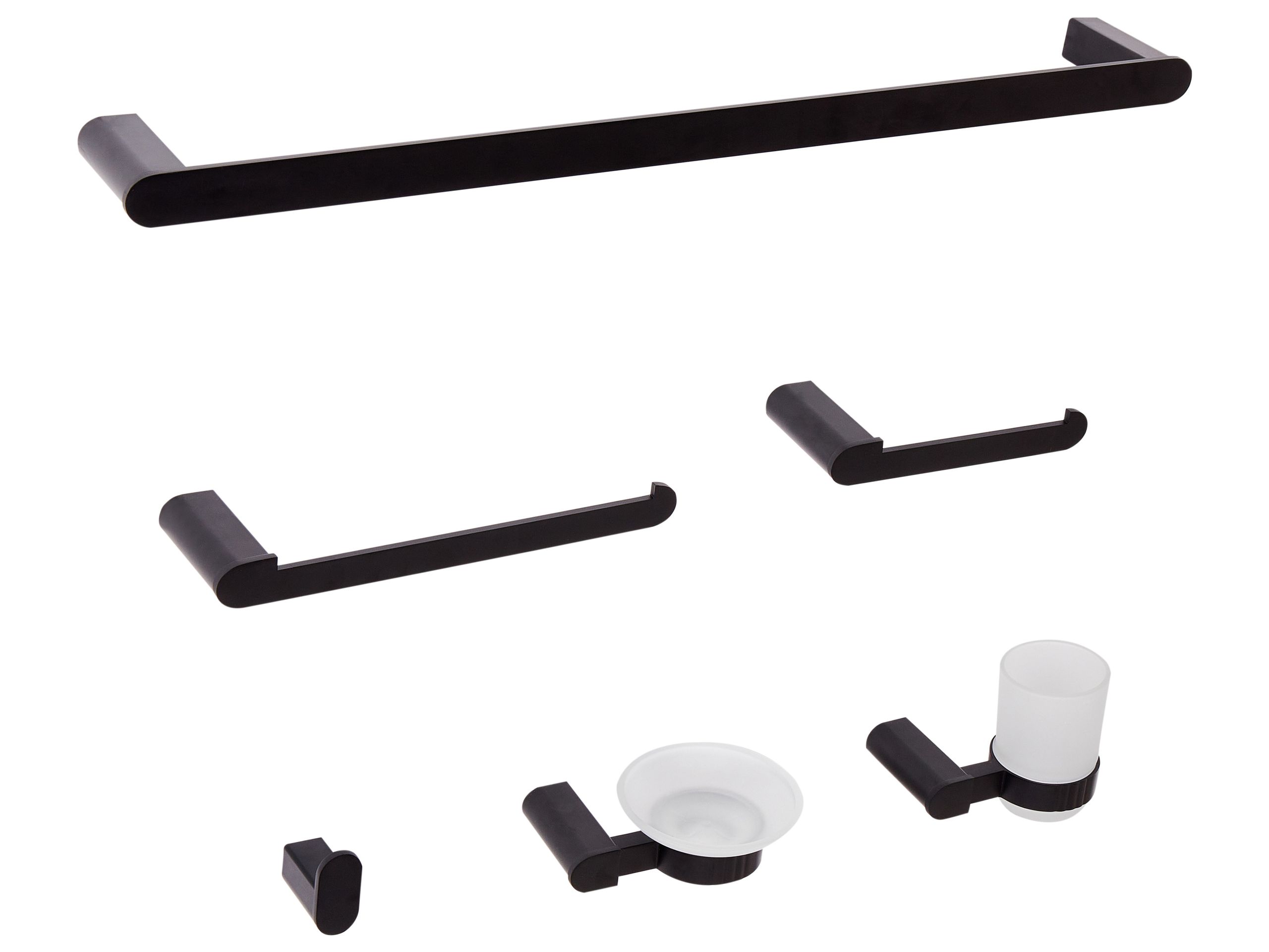WISBOROUGH 6-Piece Bathroom Hardware Set - Black