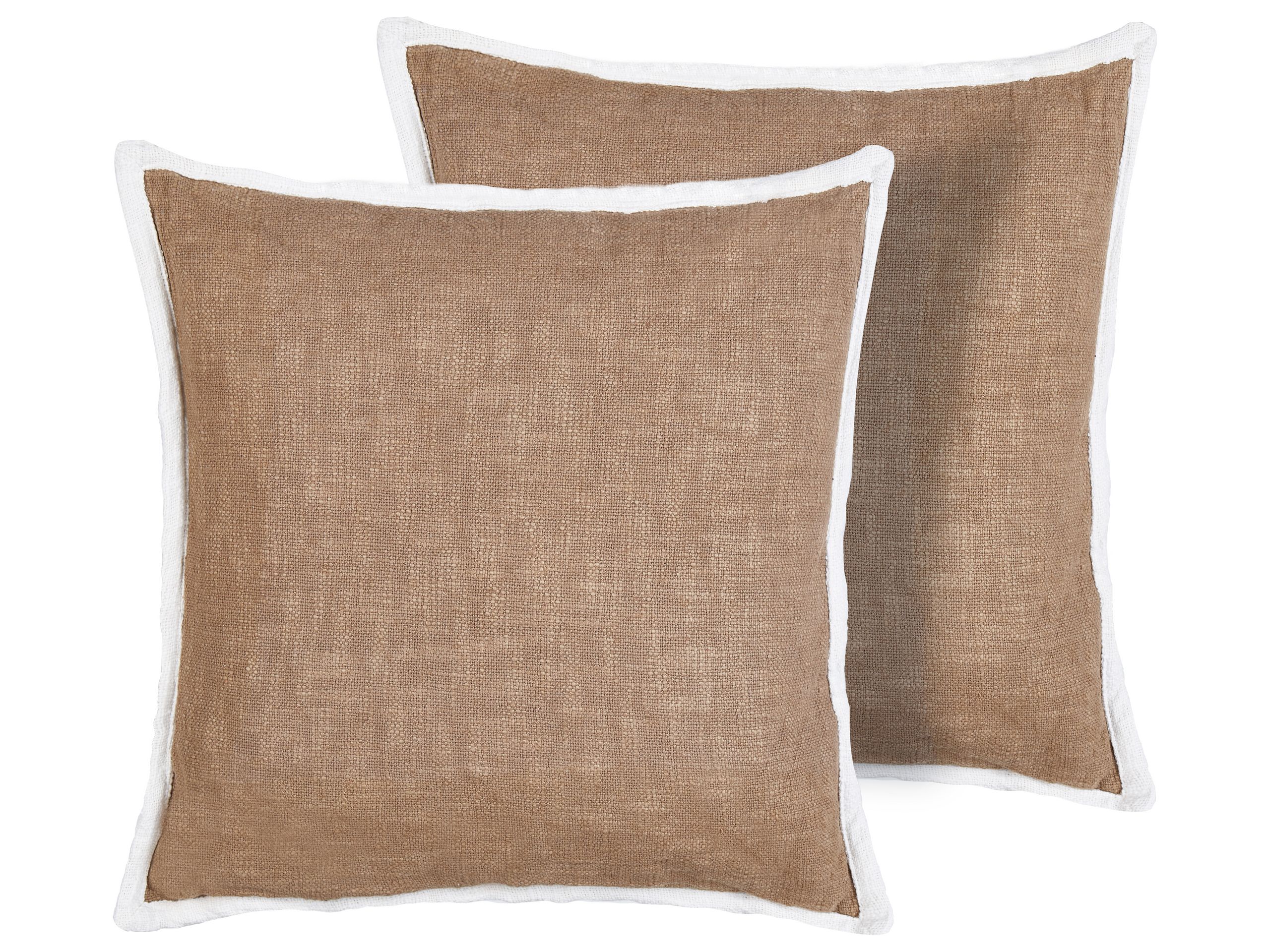 Set of 2 Decorative Cushions IANTHE Cotton 45 x 45 cm Brown Solid