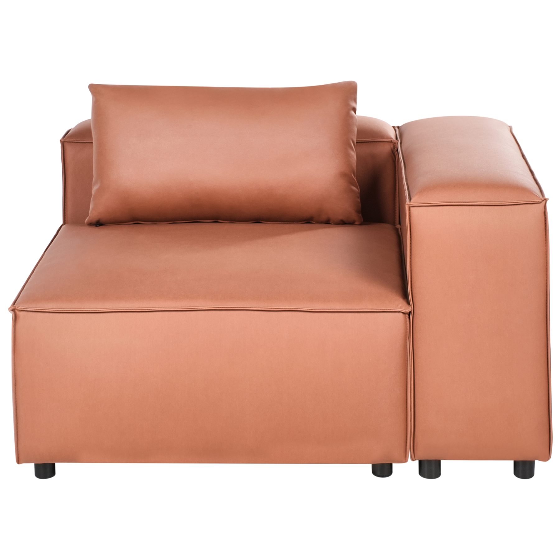 COMLEIGH Faux Leather Corner Seat - Golden Brown