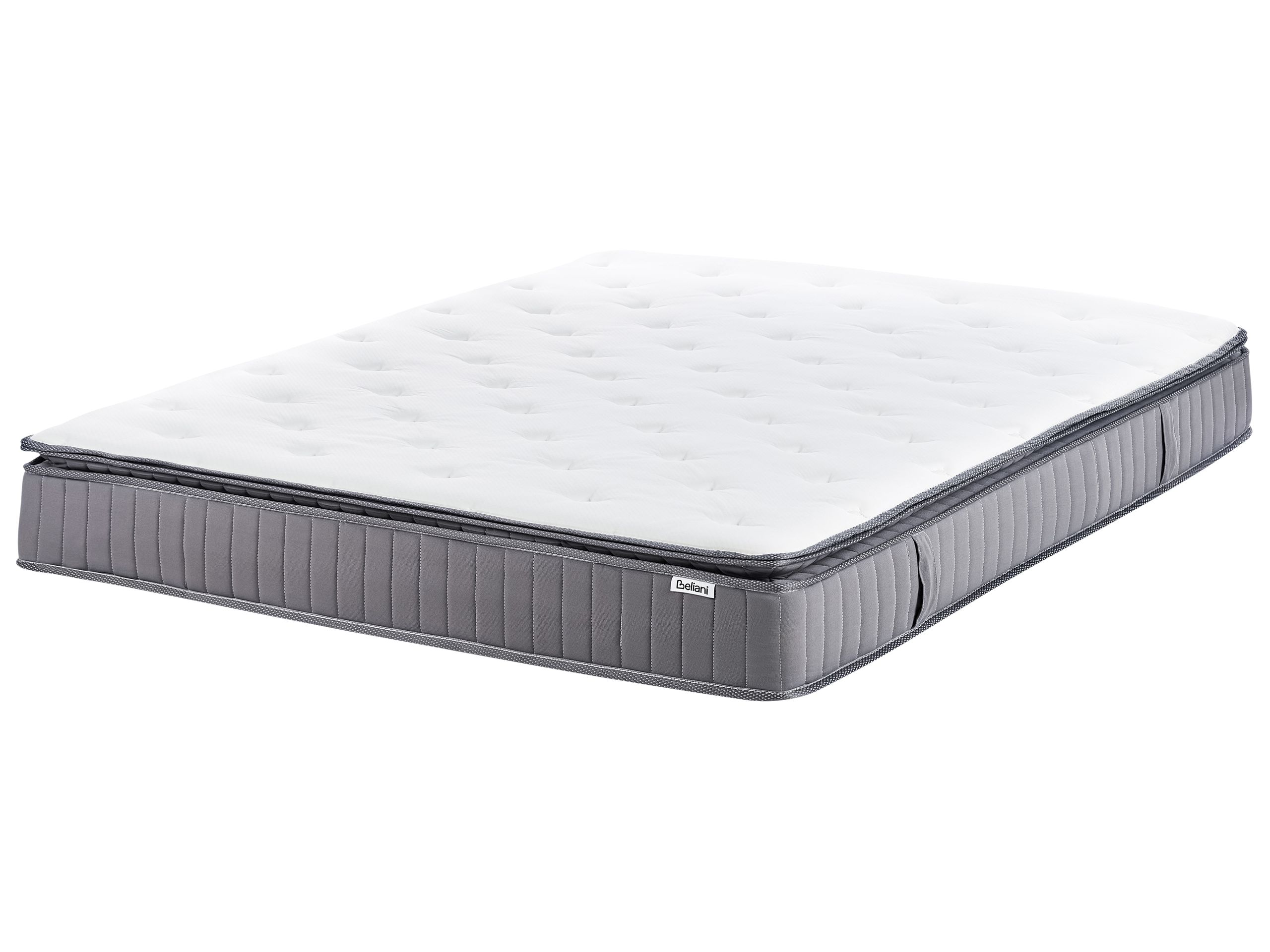 SAMREST Gel Memory Foam Pocket Spring Mattress Medium 180 x 200cm Super Kingsize - White with Grey