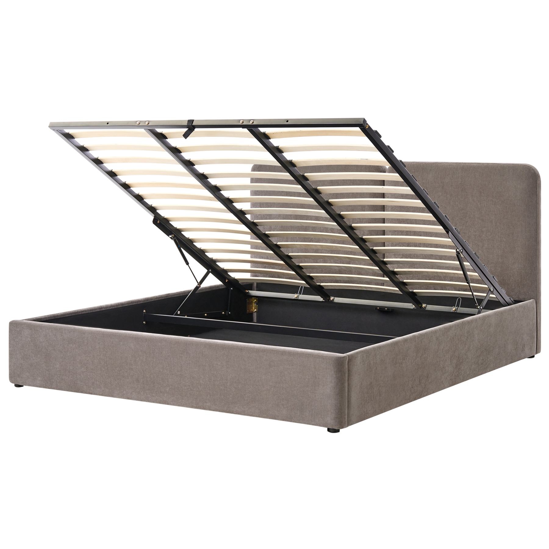 ARBOISA Super Kingsize Fabric Ottoman Storage Bedframe - Taupe