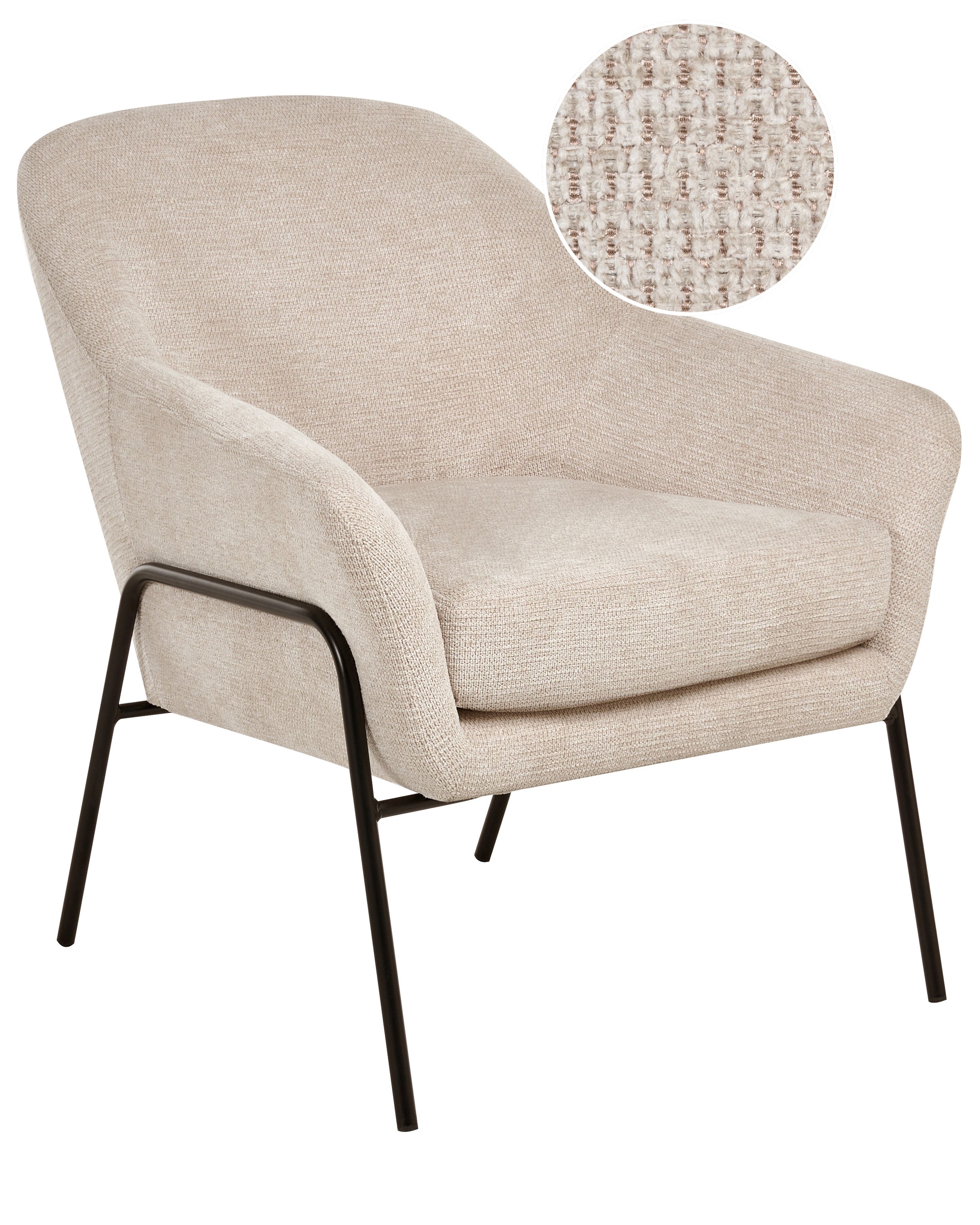 WAVERLY Fabric Armchair - Beige