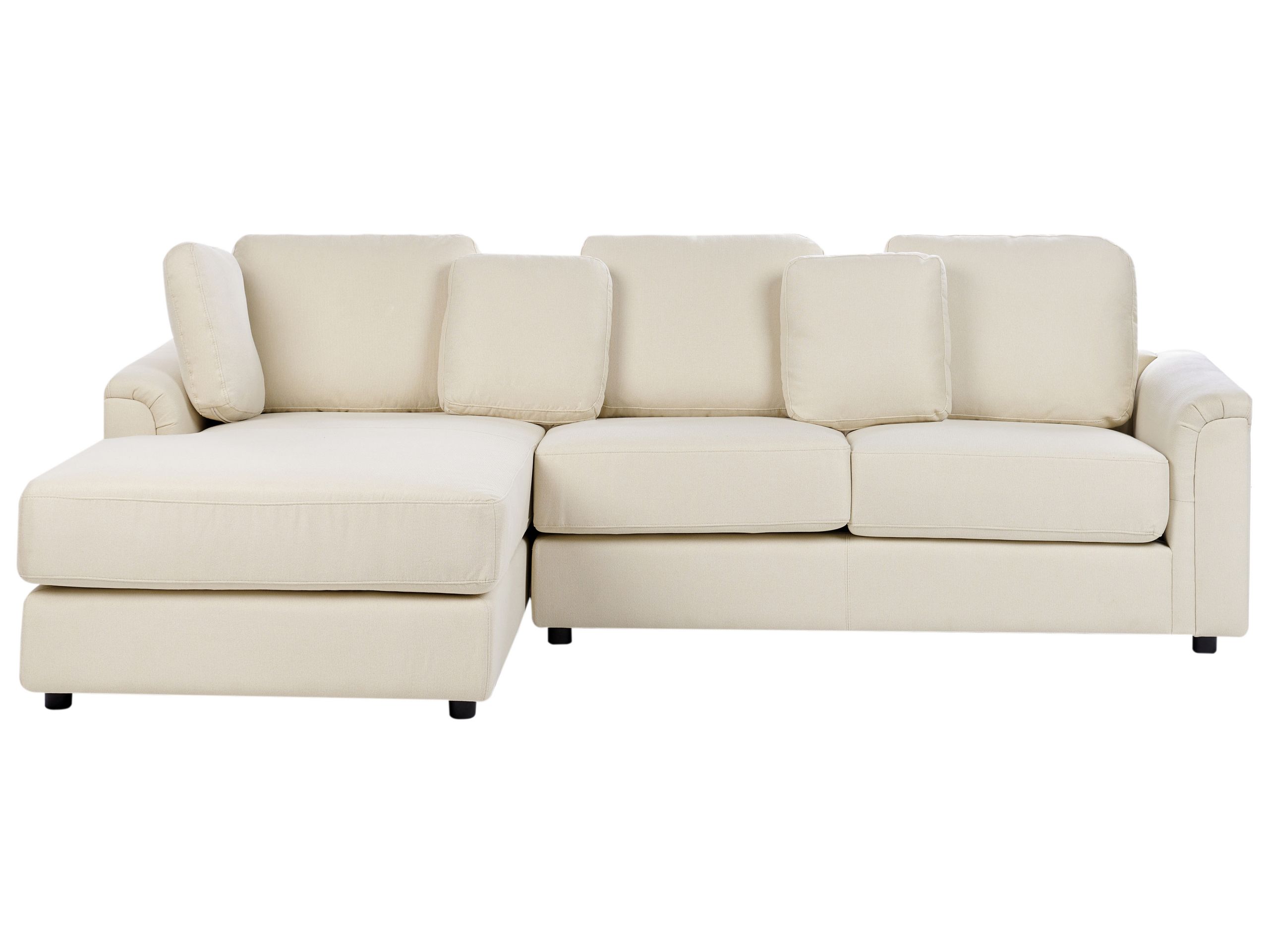 Right Hand Fabric Corner Sofa Light Beige KOHLO