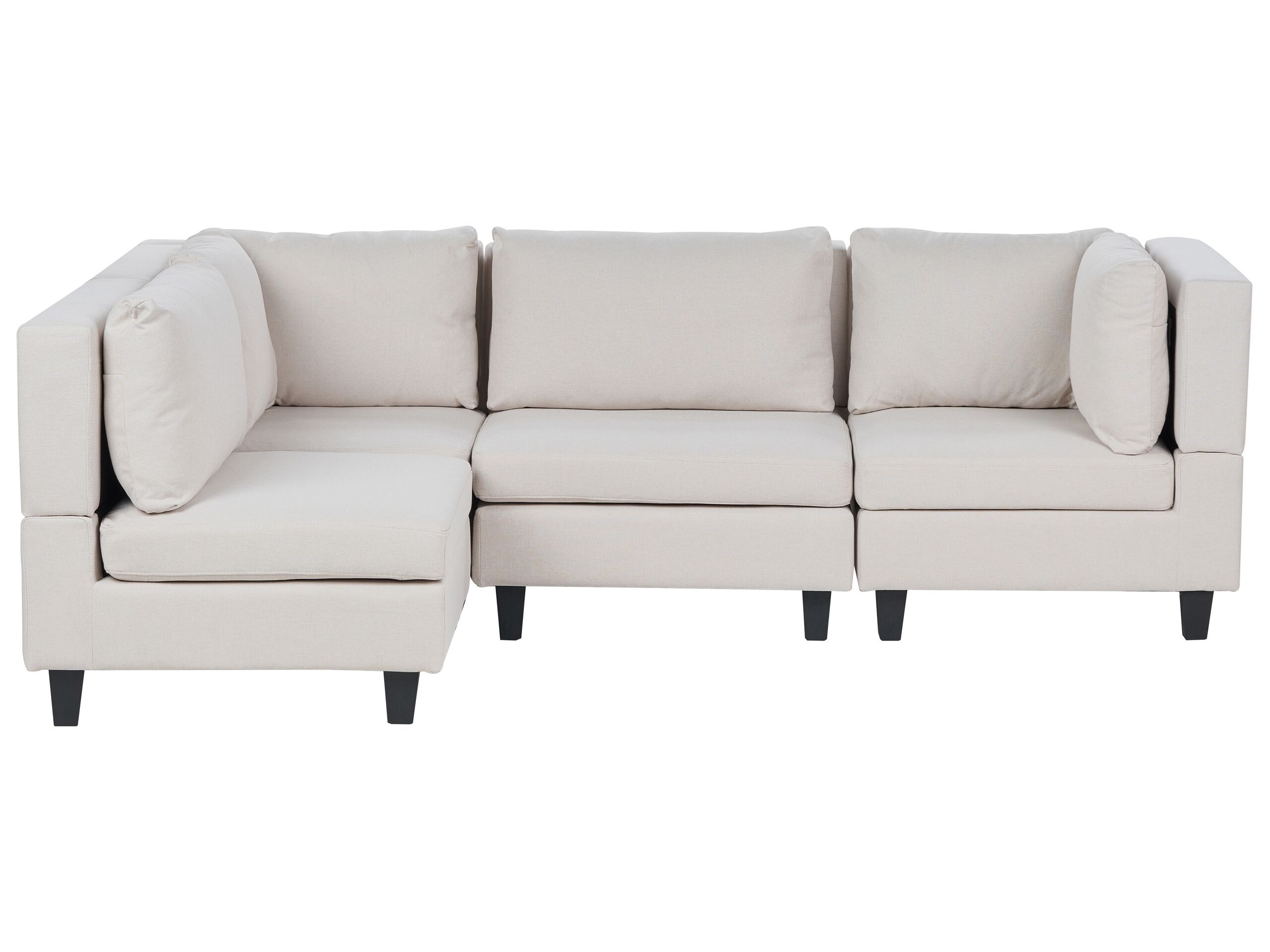 4 Seater Right Hand Modular Fabric Corner Sofa Light Beige UNSTAD
