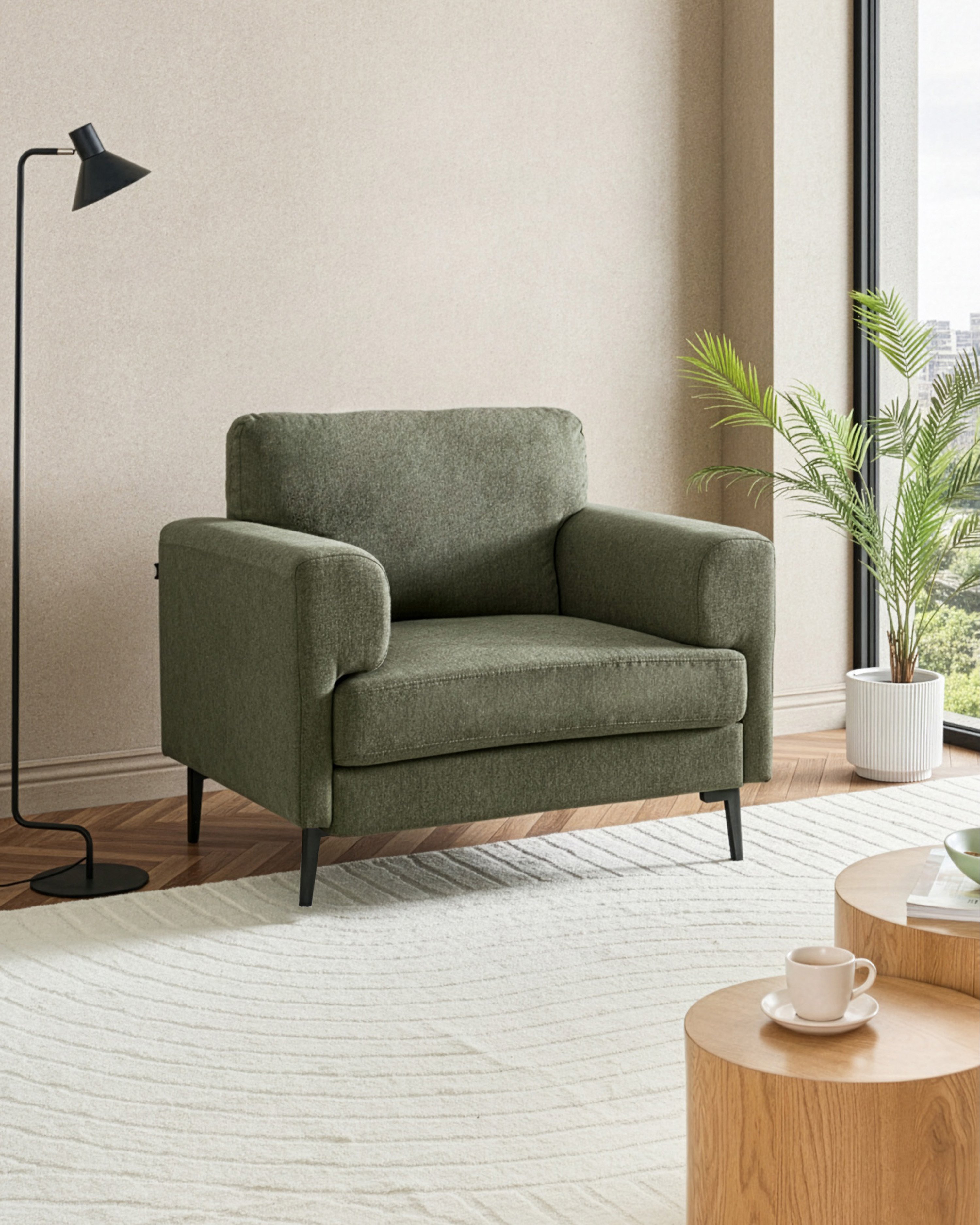 BAJARO Fabric Armchair - Green