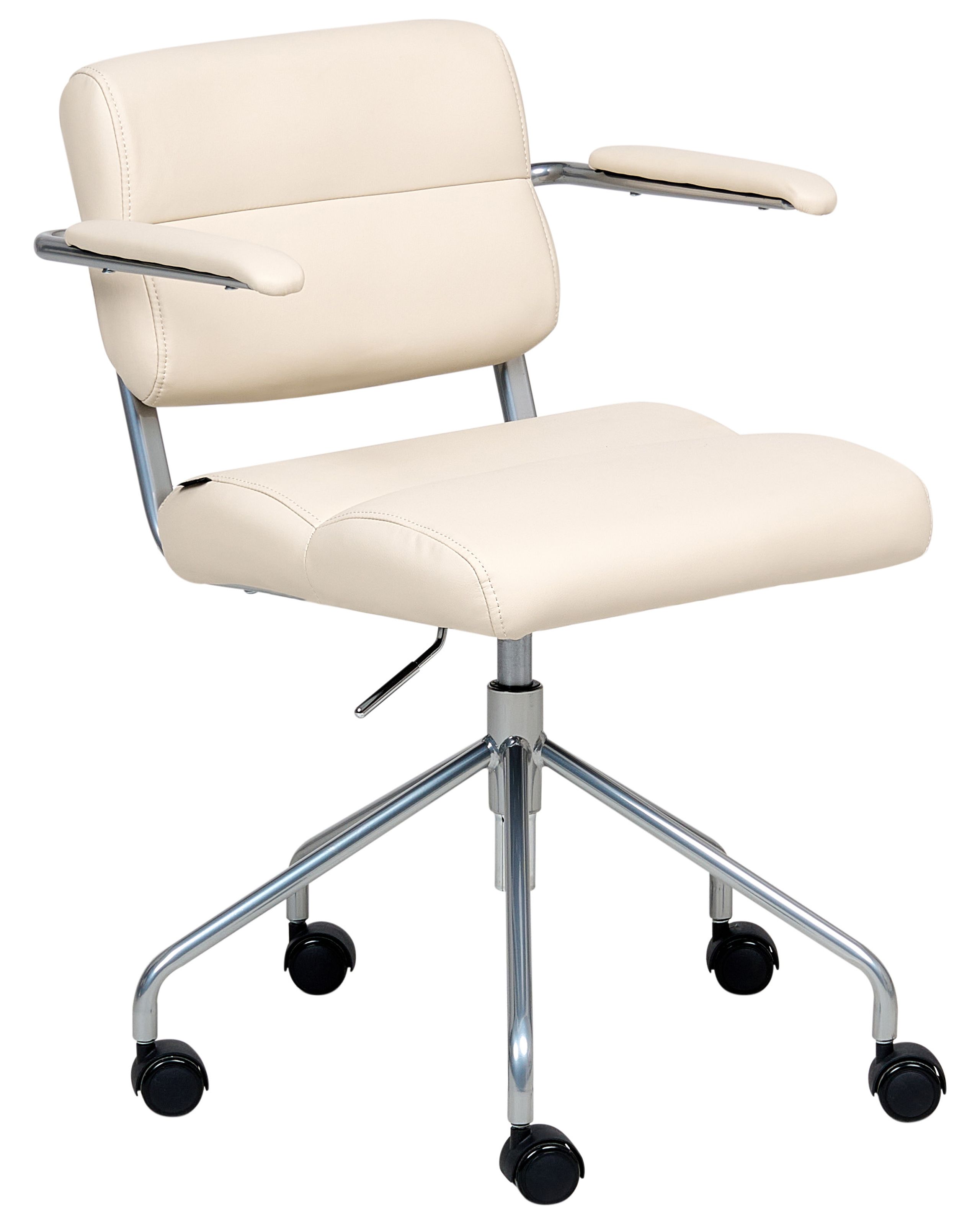 KENDALWICK Faux Leather Office Desk Chair - White