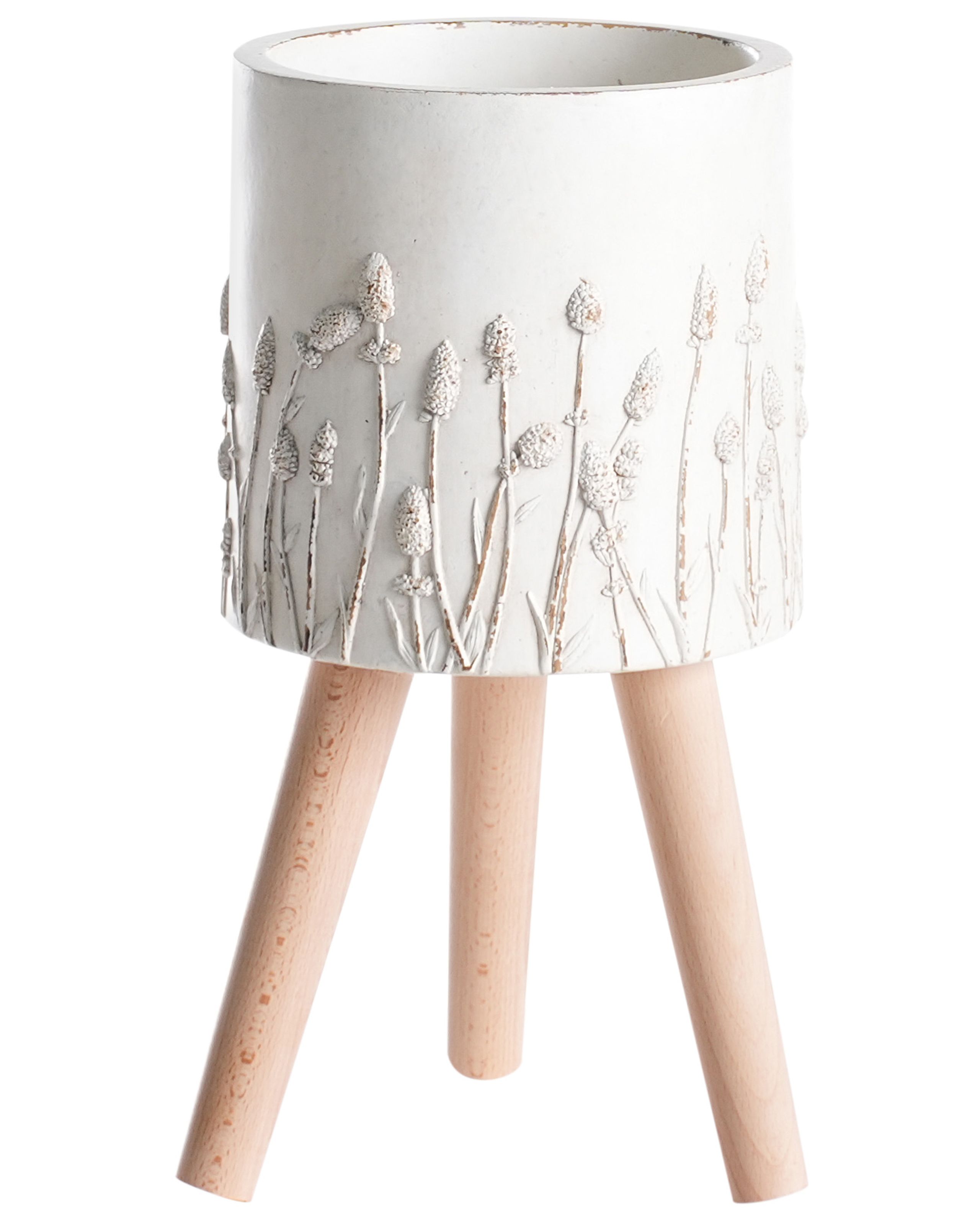 AJNINA Elevated Plant Pot Ceramic 24 cm Off-White