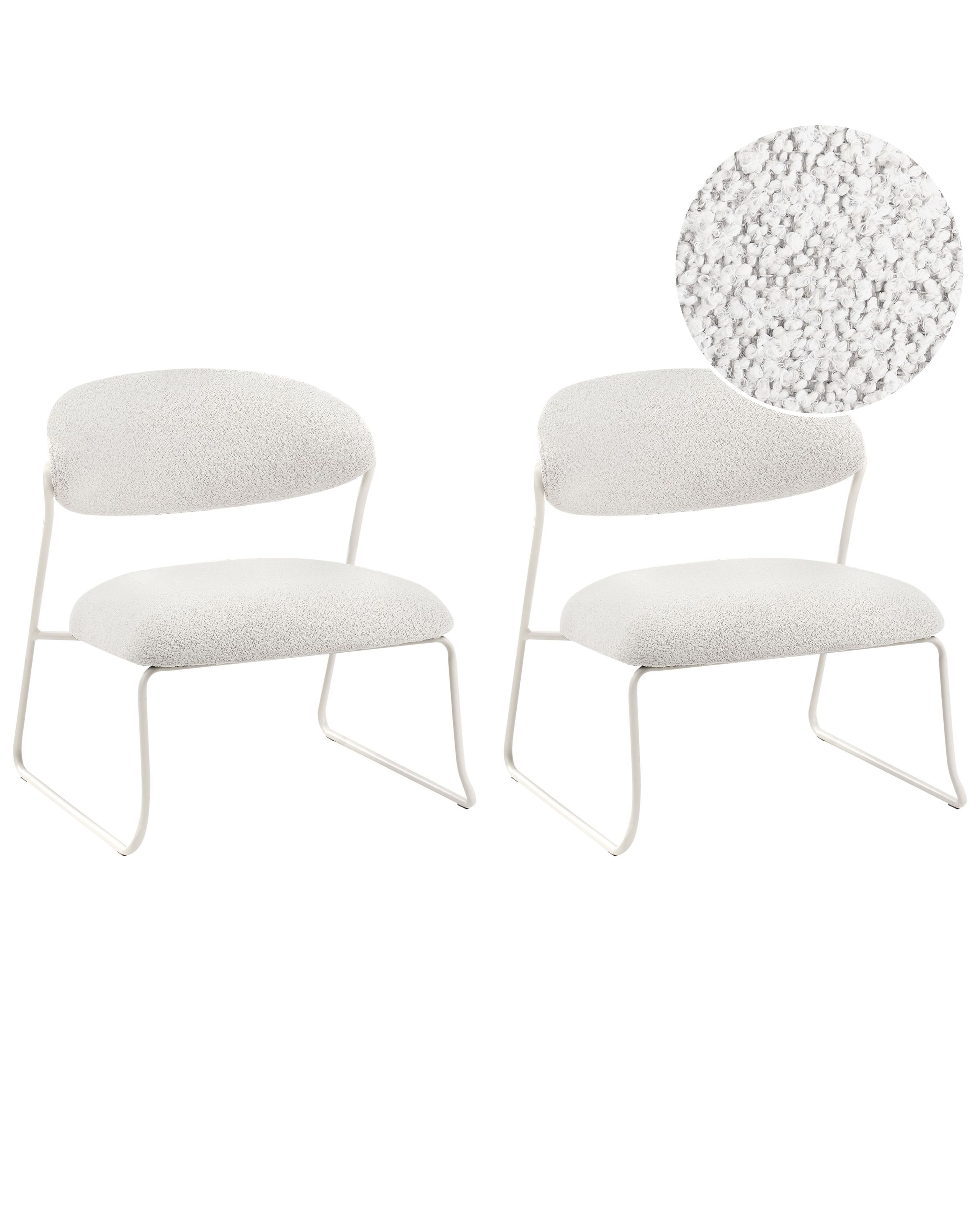 GOLDMERE Fabric Armchairs Set of 2 - Off White