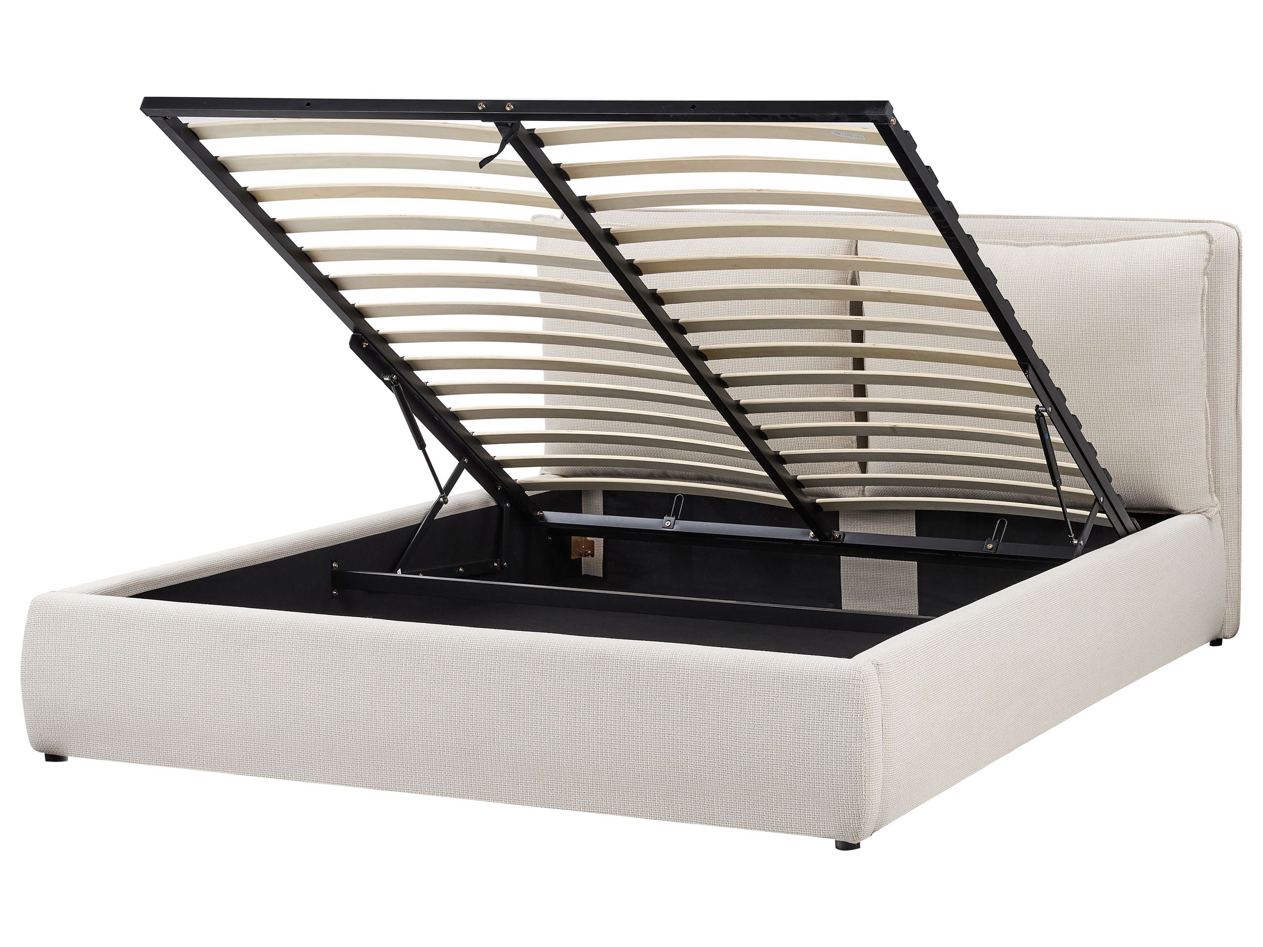 NAJOBNA Ottoman Bed Fabric 160 x 200 cm (EU King Size) Beige