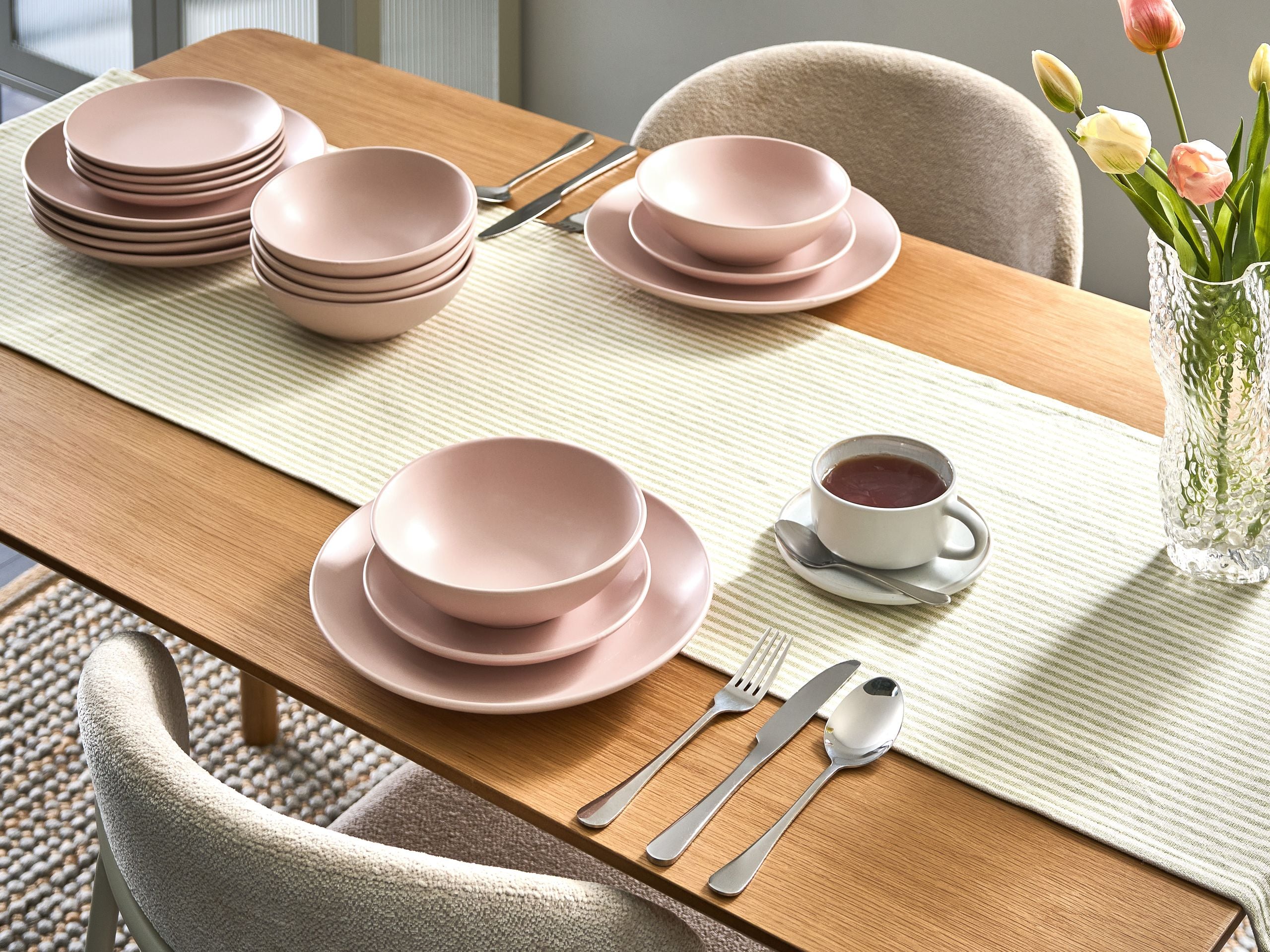 GAMAXO Dinner Set of 18 - Pink