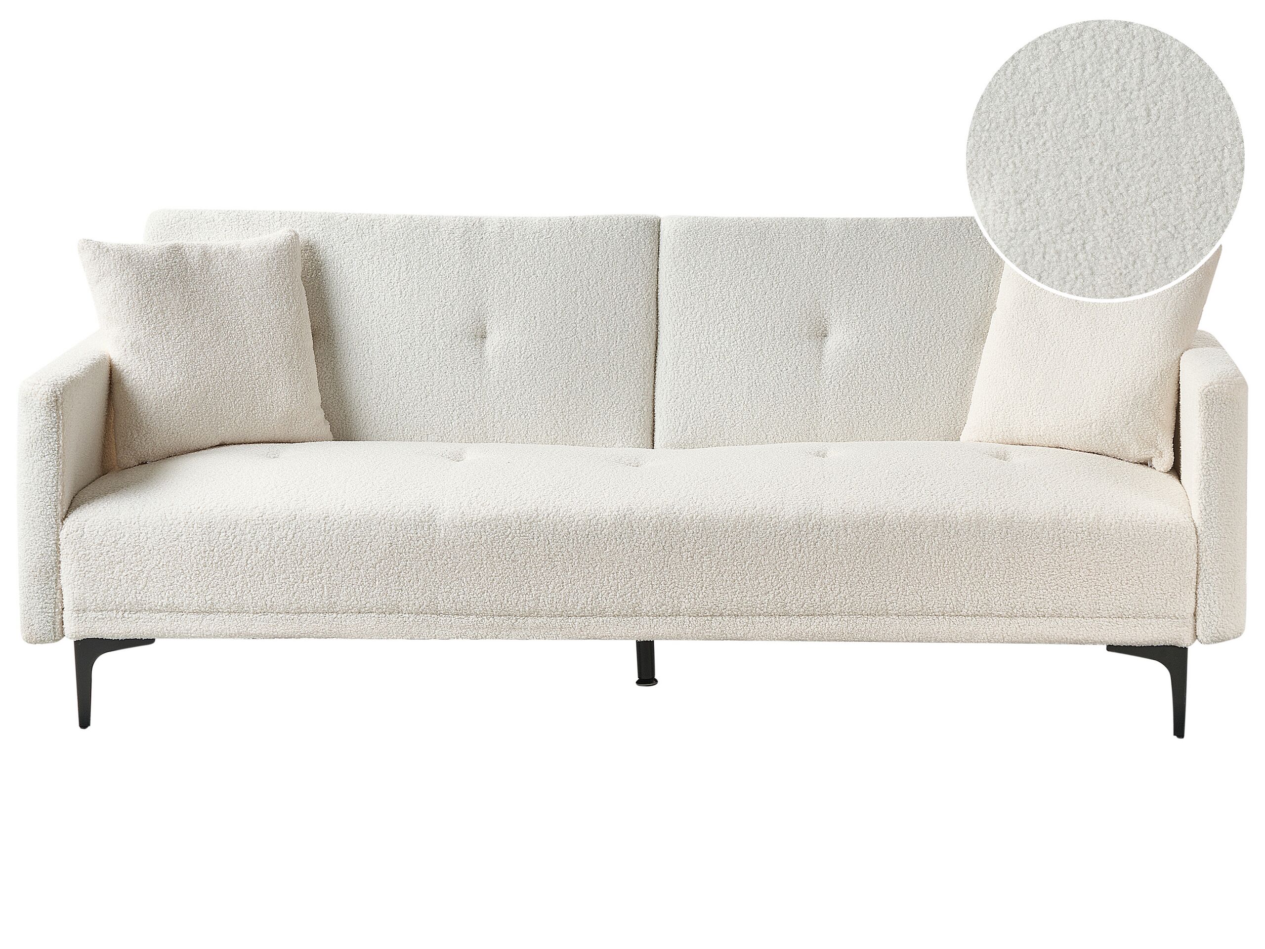 Boucle Sofa Bed Off-White LUCAN