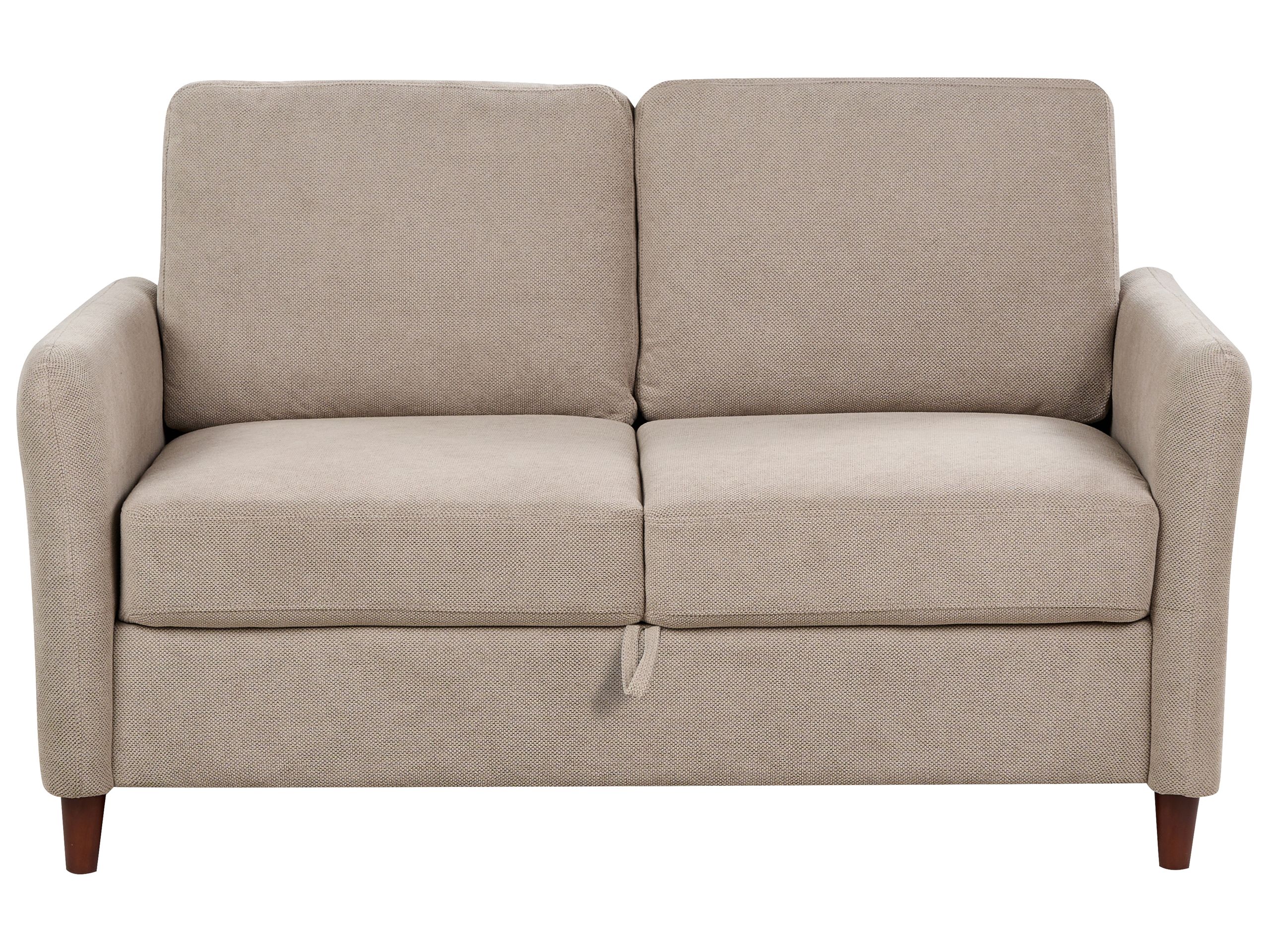 2 Seater Fabric Sofa with Storage Taupe MARE