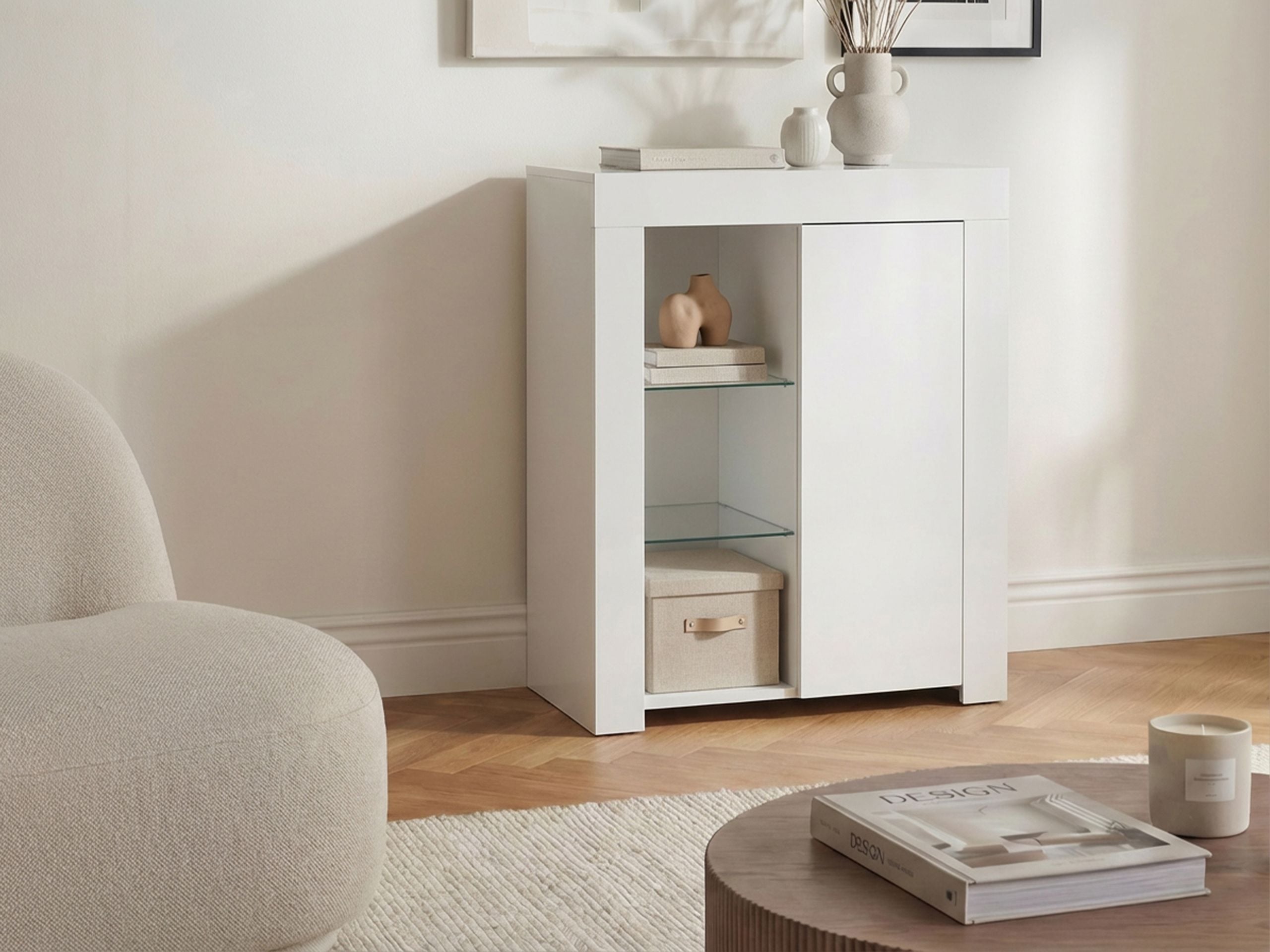 RIVANTO Sideboard with LED - White