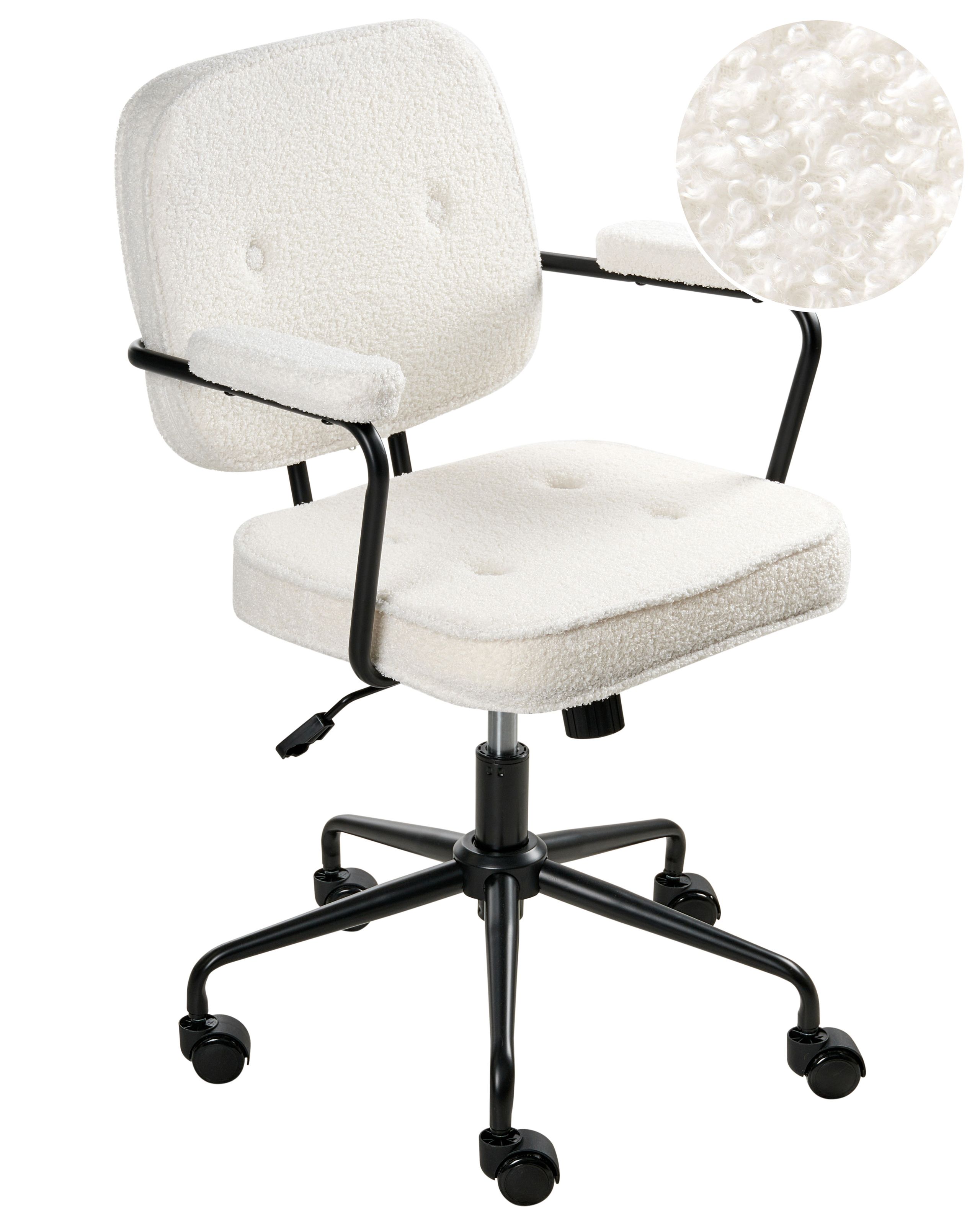 KELDMERE Fabric Office Desk Chair - White