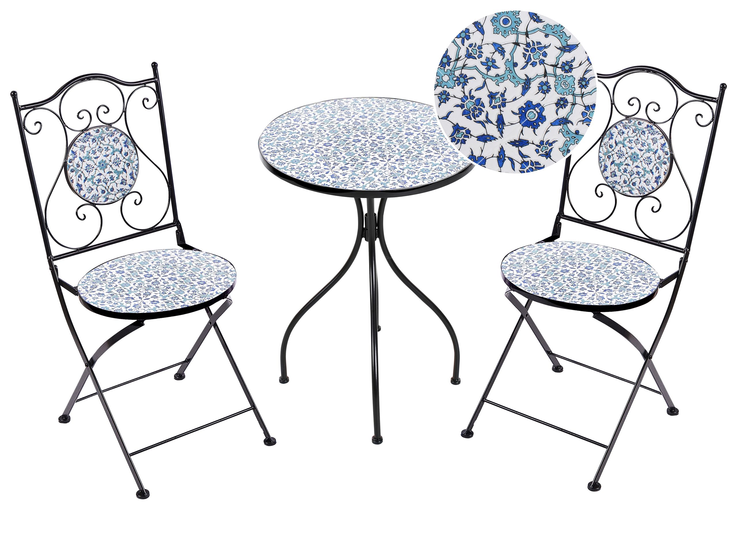 ESTONMERE Metal Garden Bistro Set - Black