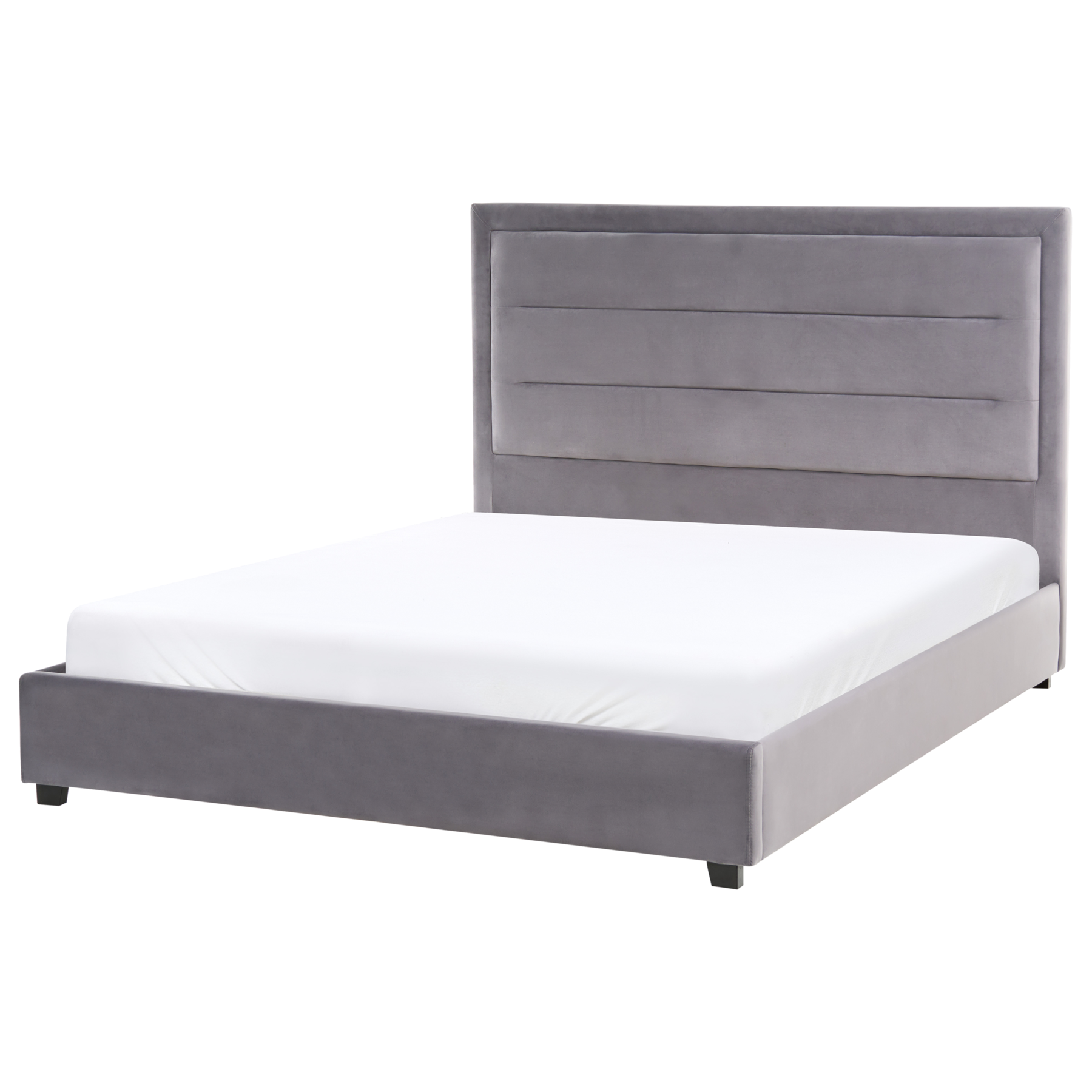 AURENNE Double Velvet Bedframe - Dark Grey