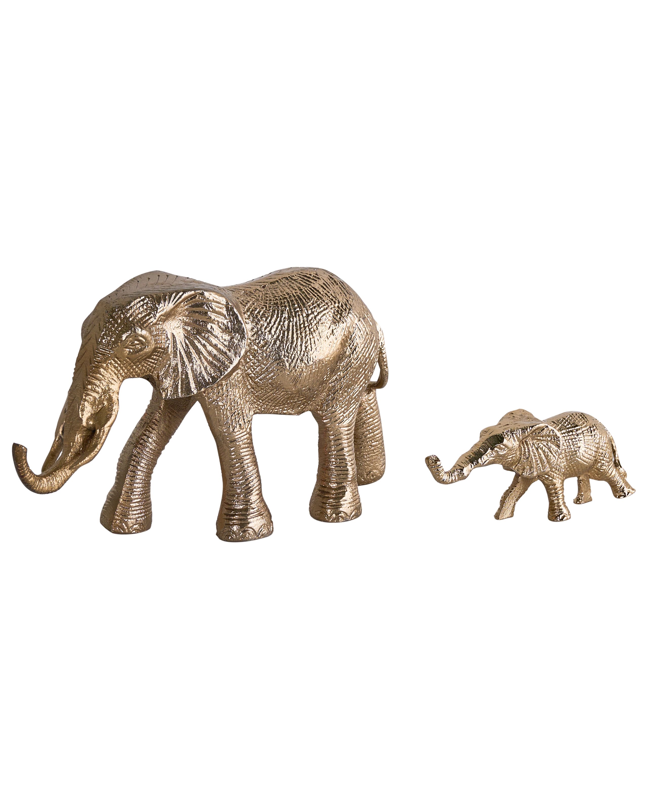 FRIARSDON Metal Elephant Figurines Set of 2 - Gold