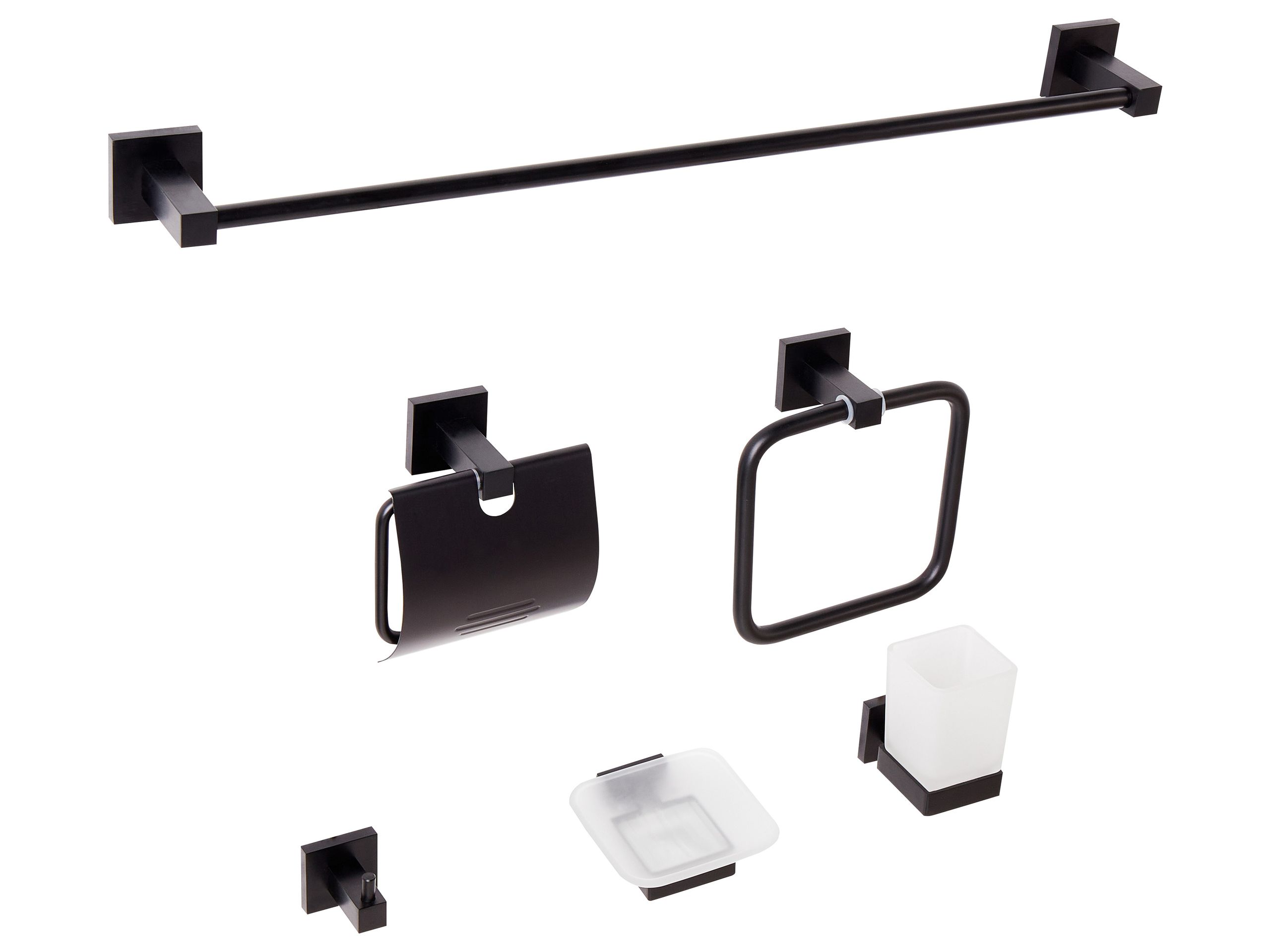 WINTERLEIGH 6-Piece Bathroom Hardware Set - Black