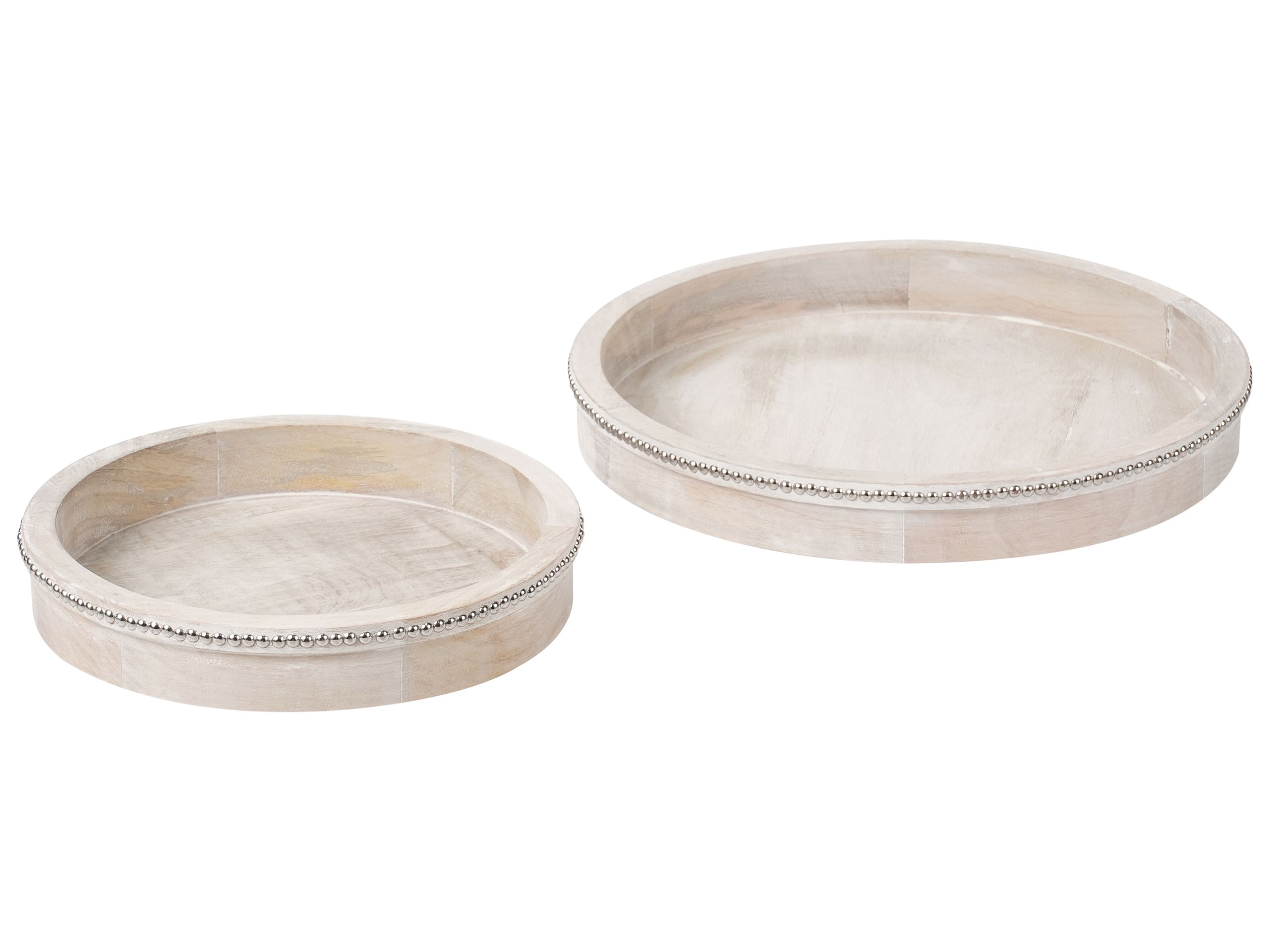 ELMSLEIGHON Mango Wood Set of 2 Serving Trays - Light Brown