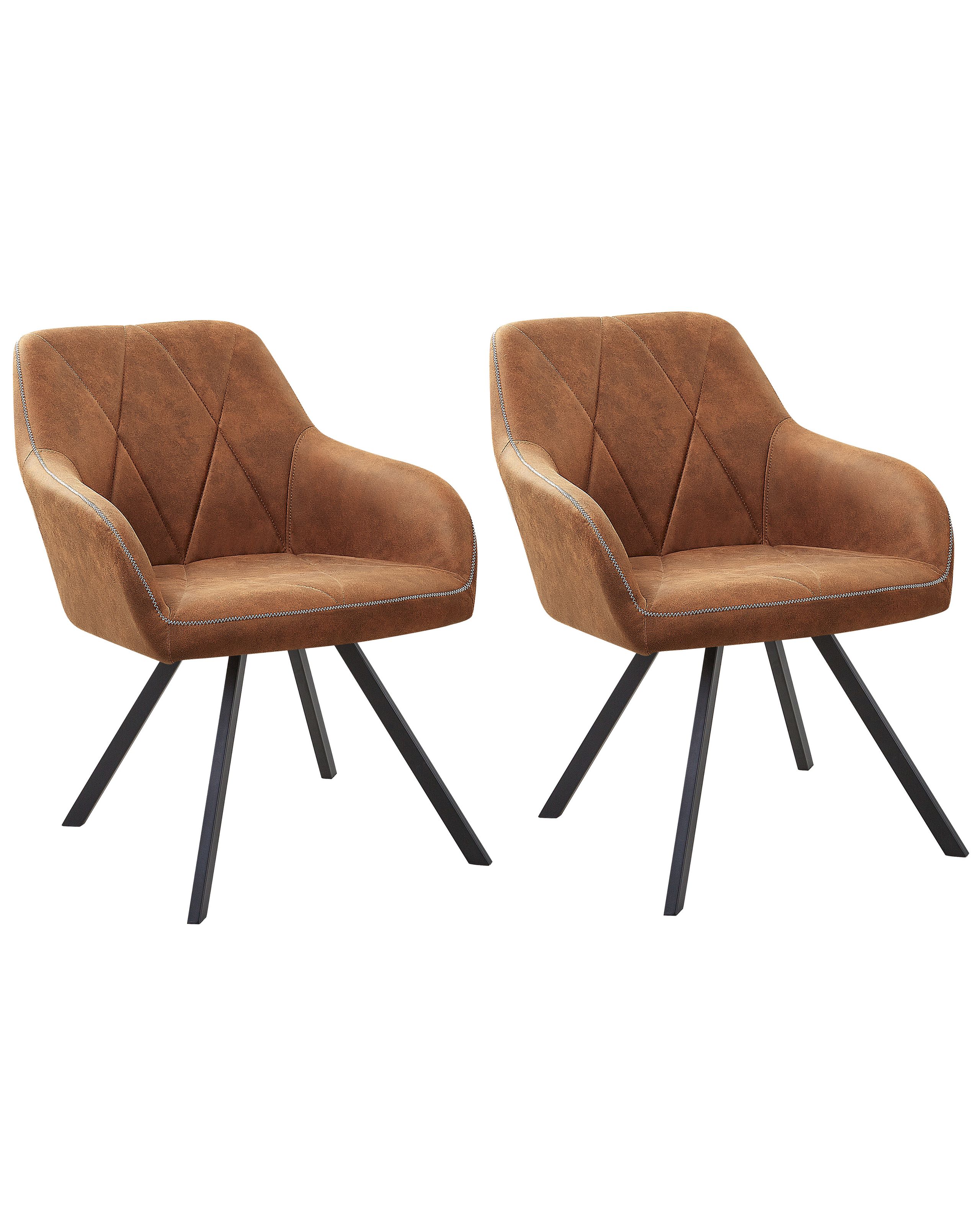 FRAYLEIGH Fabric Dining Chairs - Set of 2 - Brown