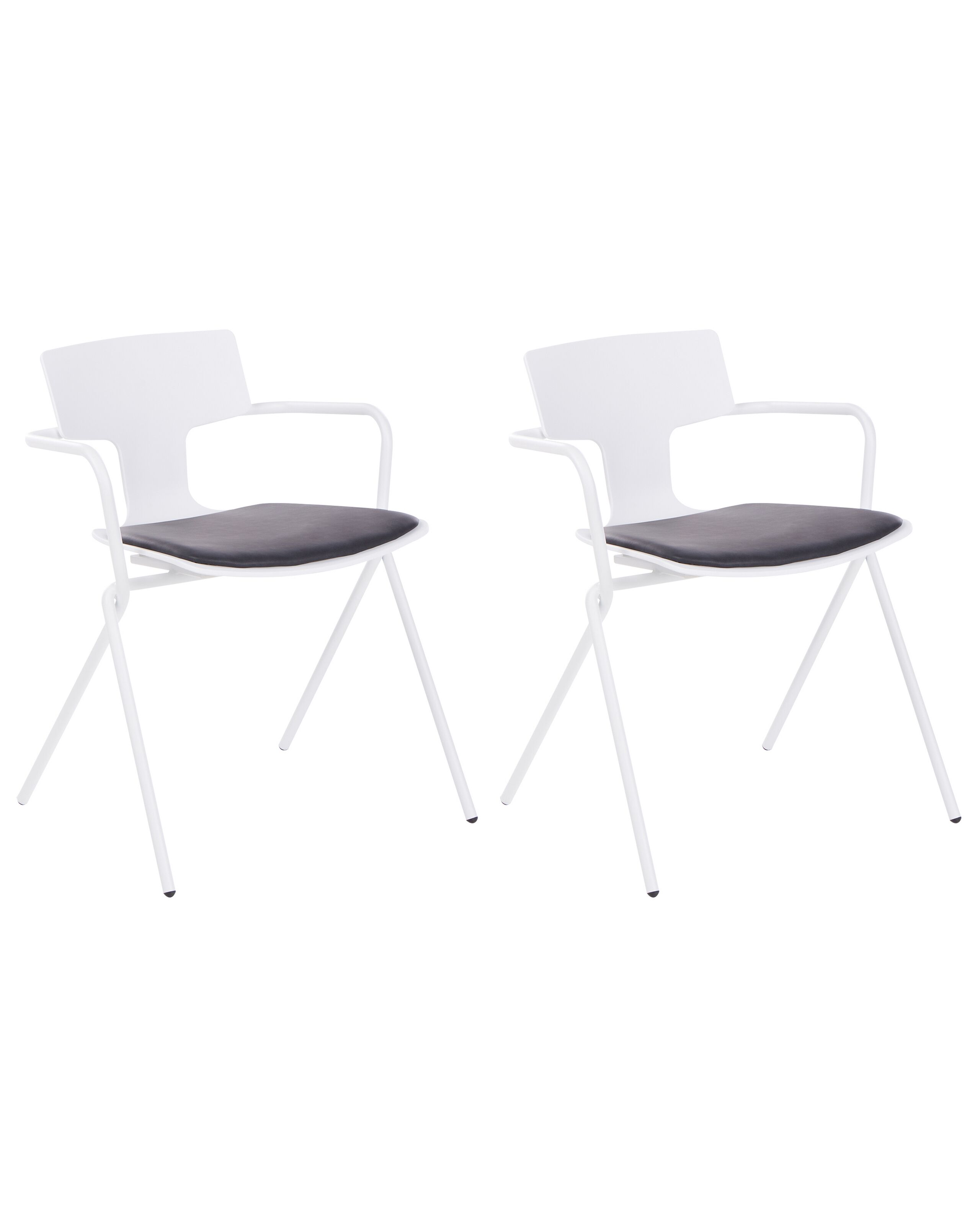 Set of 2 Dining Chairs MANSON Black/ White