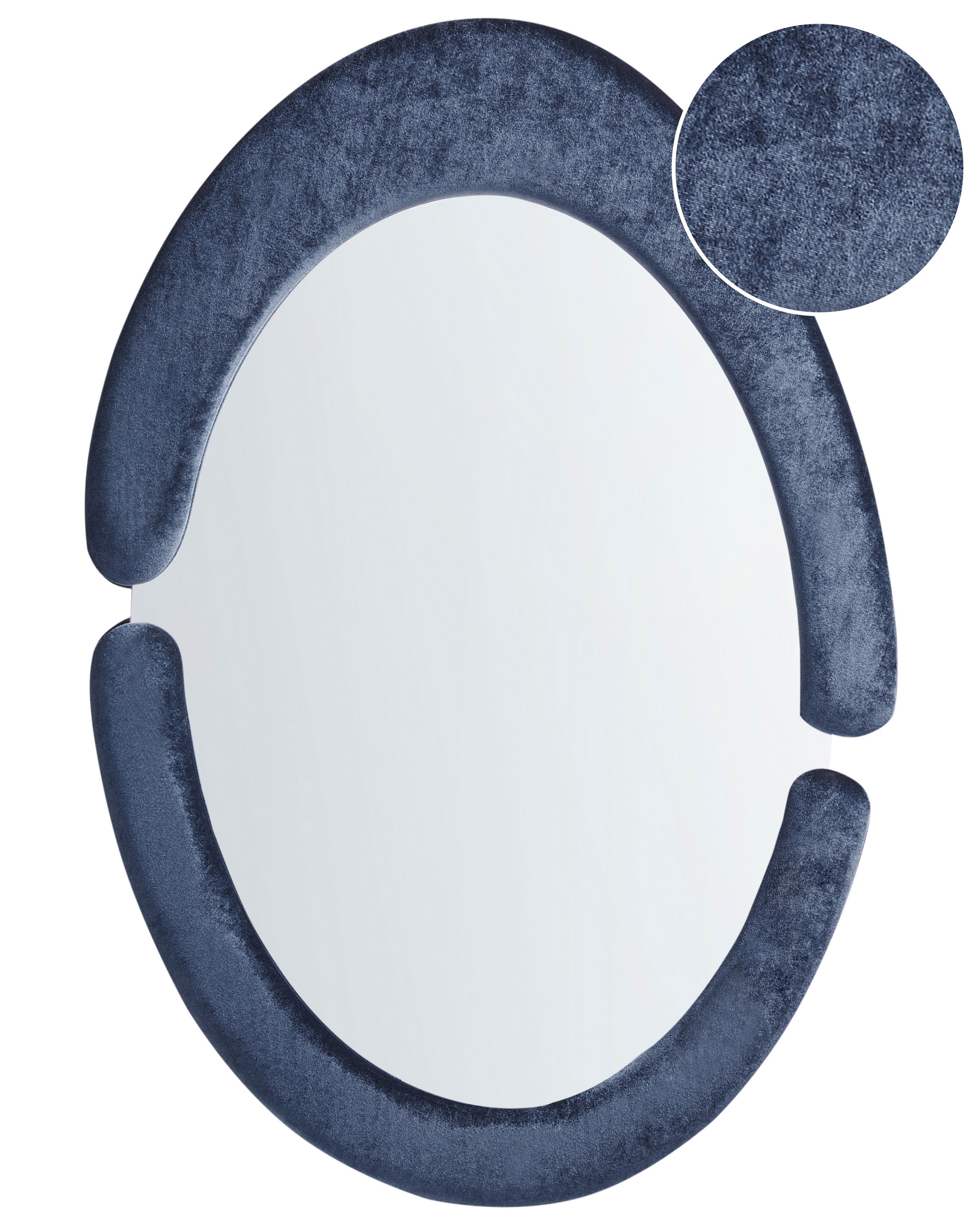 Wall Mirror MASSAY 53 cm 90 cm Velvet Dark Blue