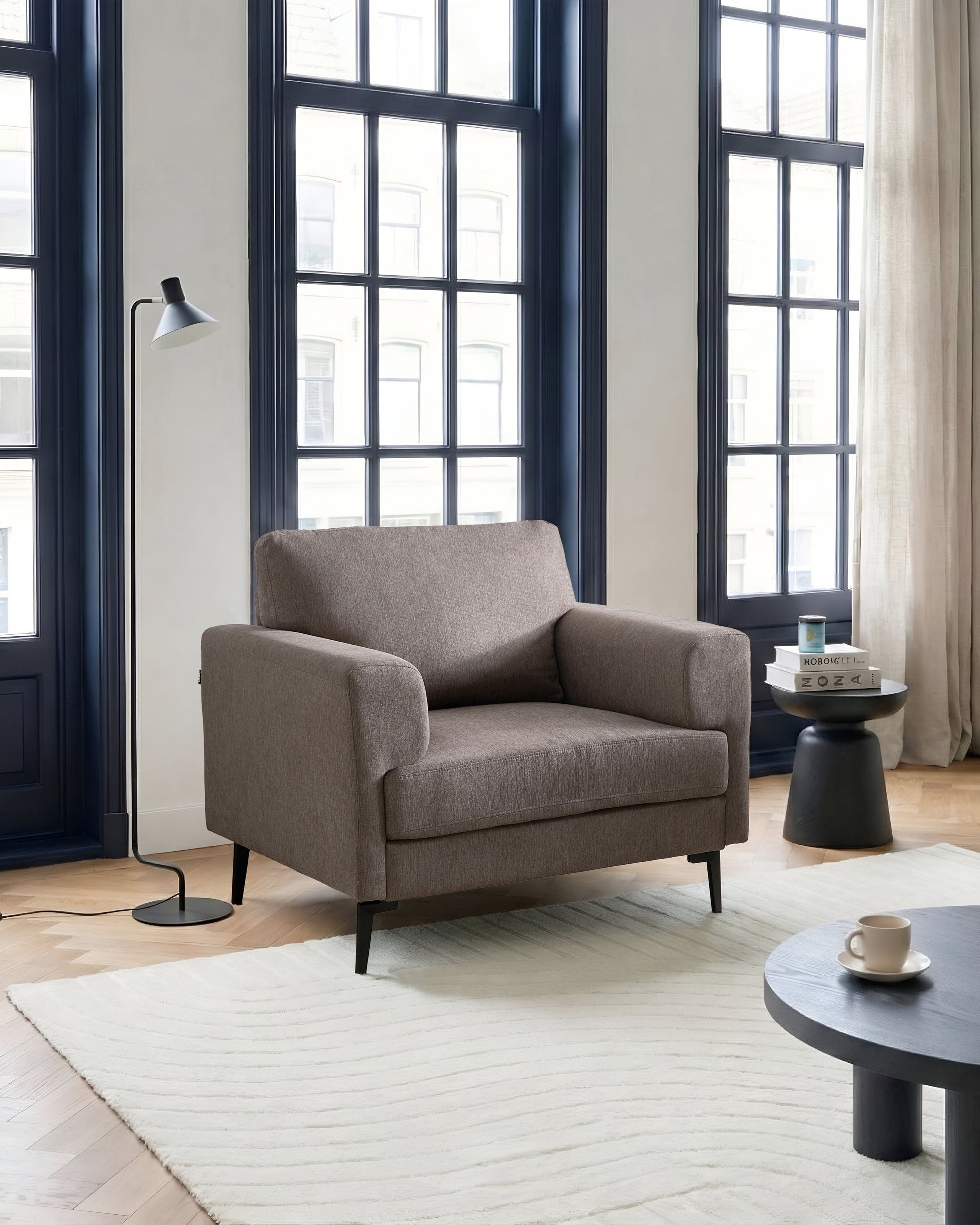 BAJARO Fabric Armchair - Brown