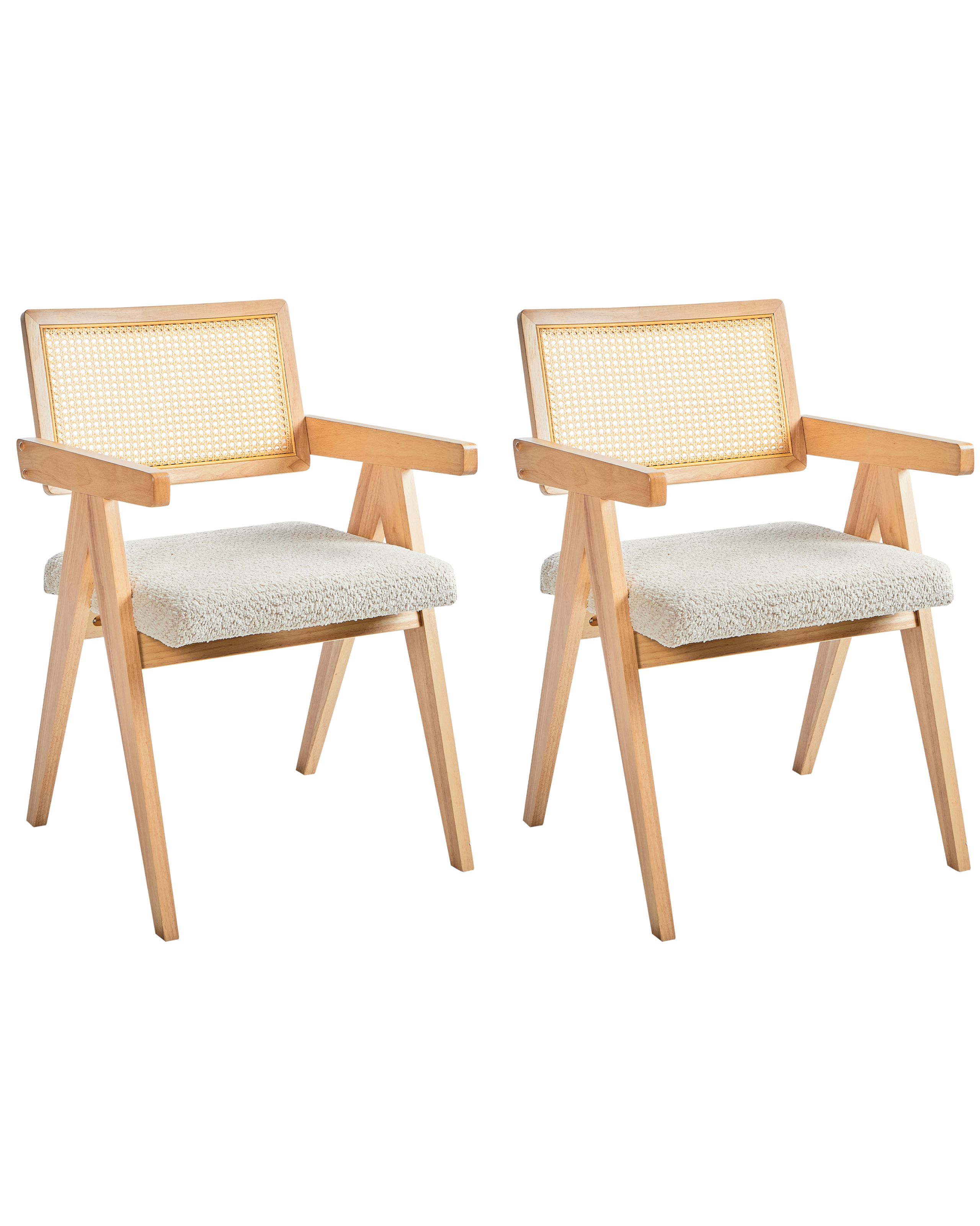 GIRONA Set of 2 Dining Chairs Wood Light Brown