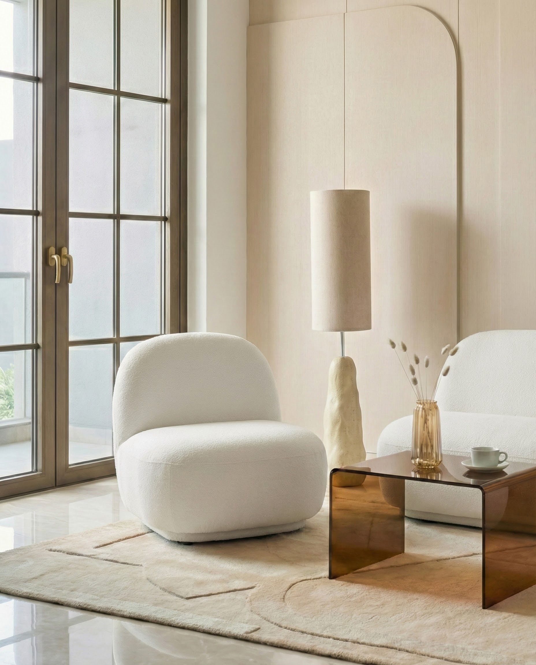 BALEWO Fabric Tub Chair - Off White