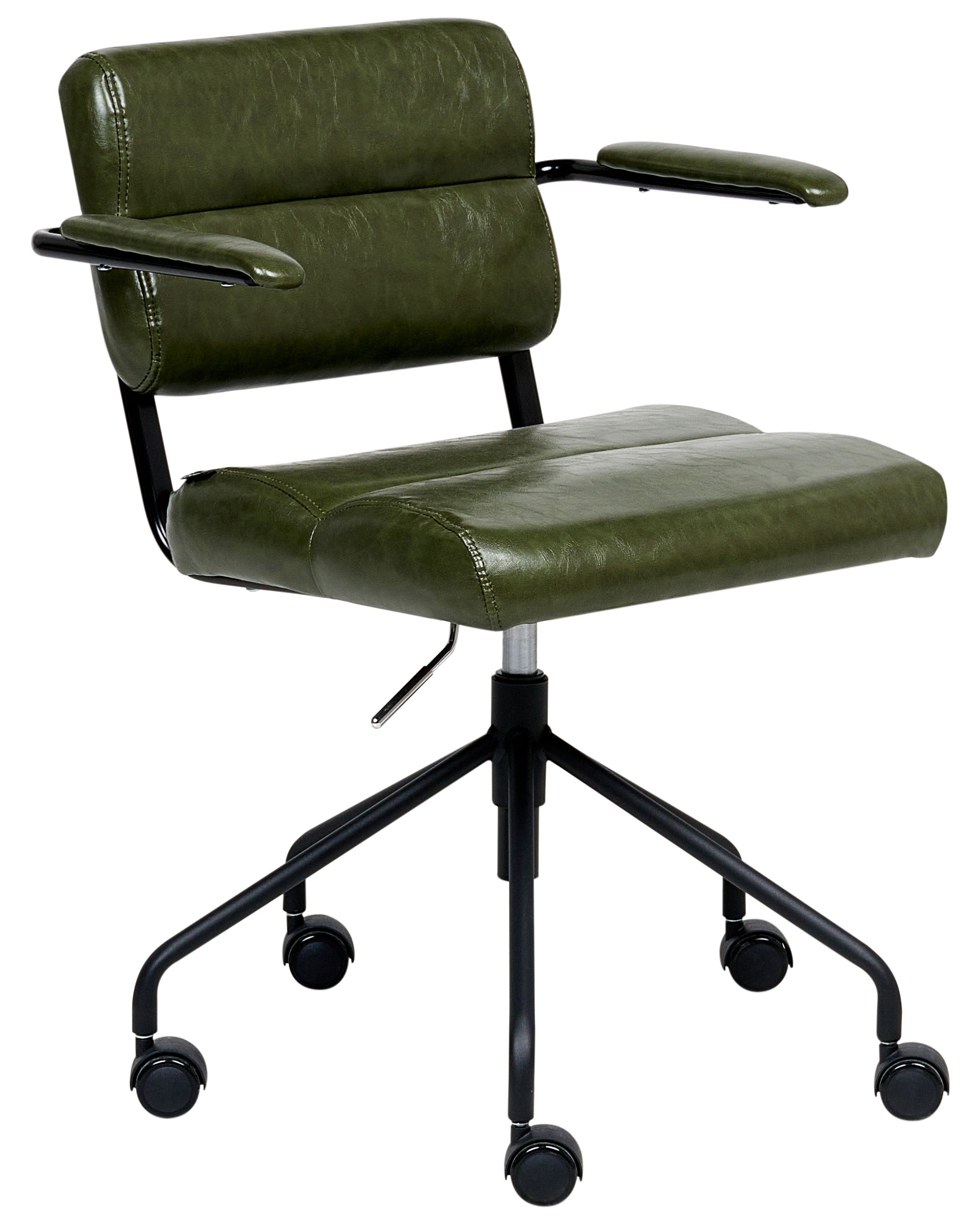 KENDALWICK Faux Leather Office Desk Chair - Green