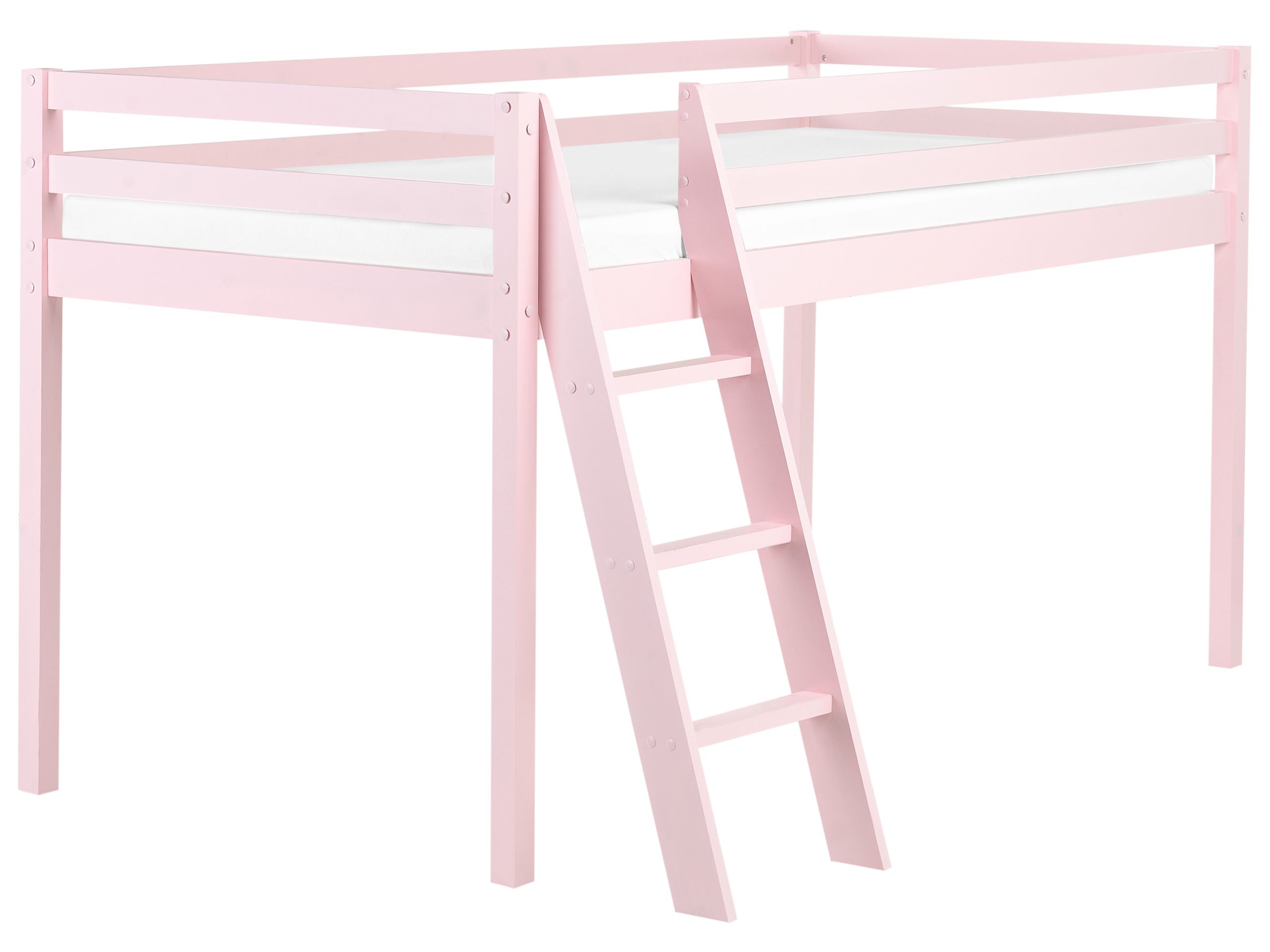 COURI Wooden Kids Mid Sleeper Bedframe EU Single Size Pink