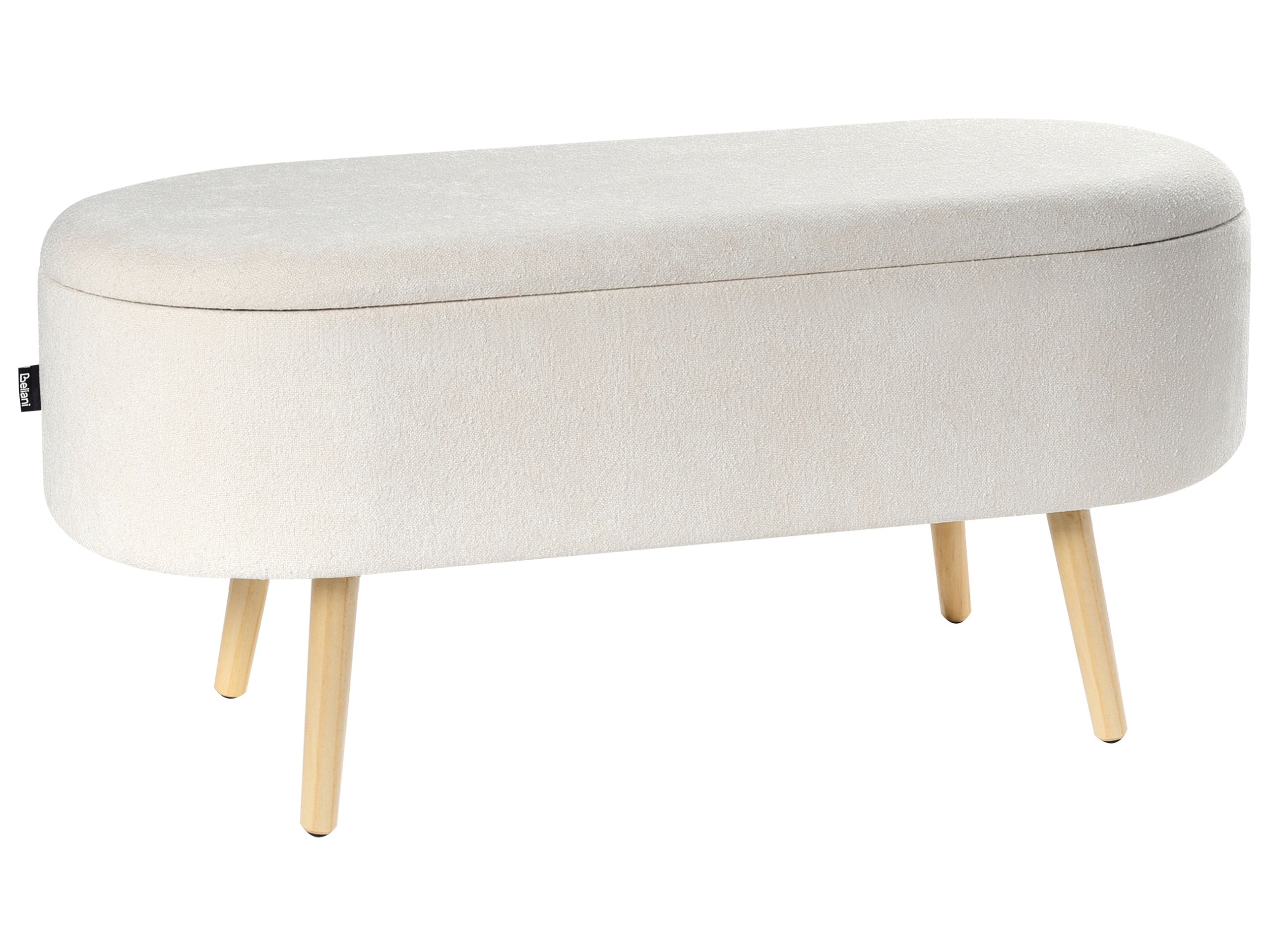 Fabric Storage Bench Off-White OKLAHOMA