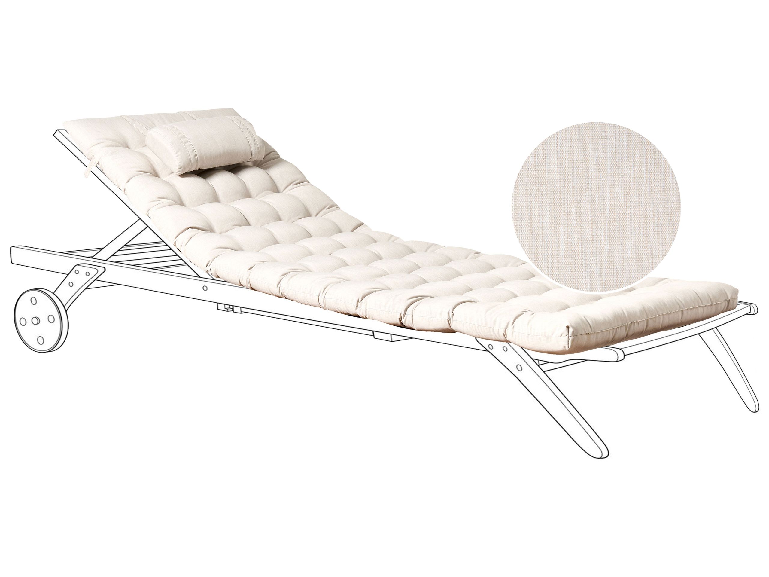 JOVYN Sun Lounger Pad Cushion - Light Beige