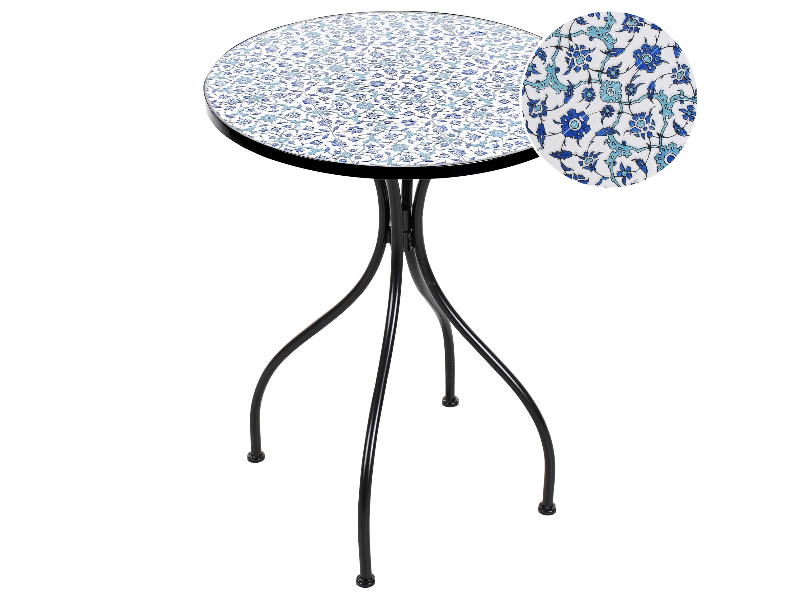ESTONMERE Metal Bistro Table - Black